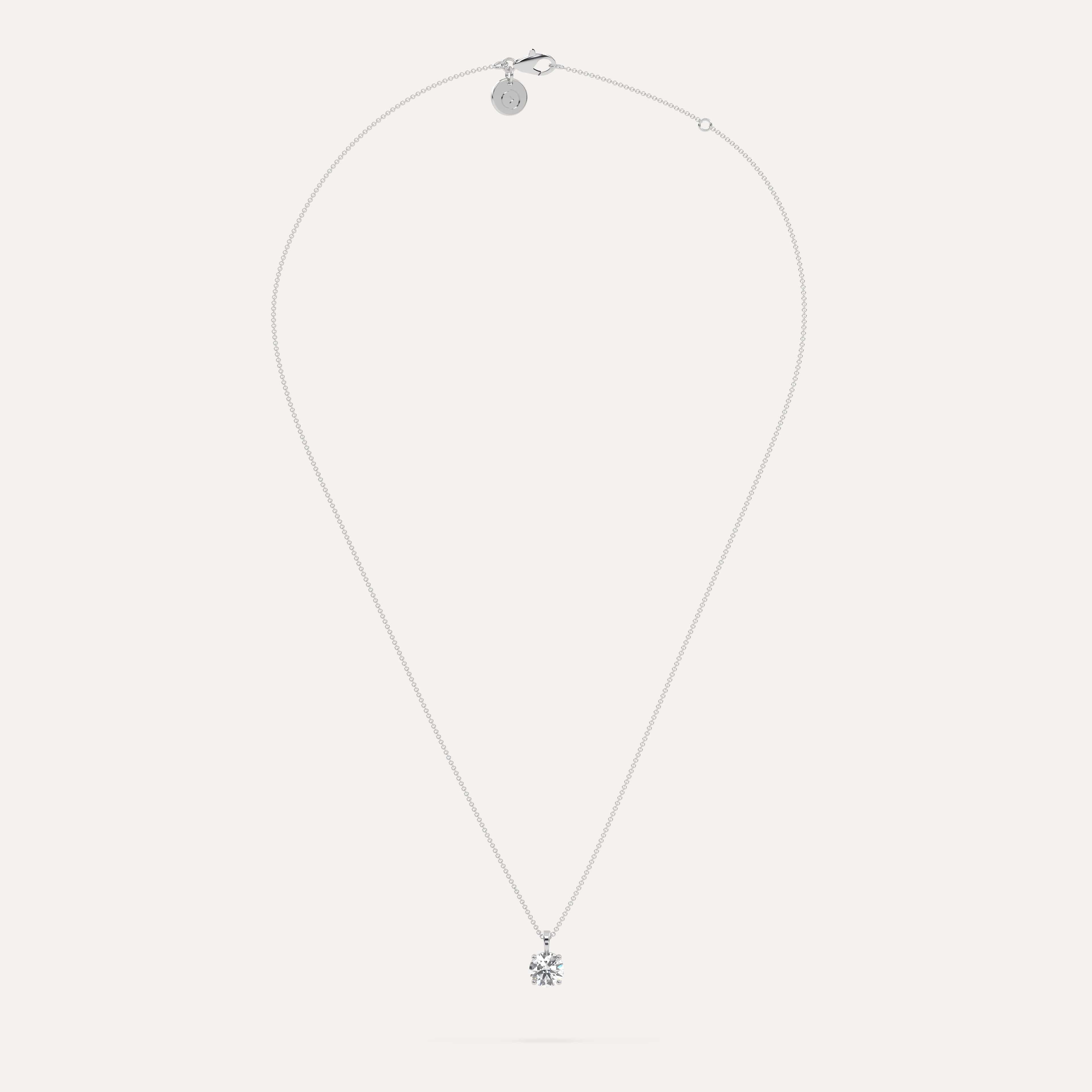 1 Carat Round Cut Diamond Pendant Necklace for Women - 14K White Gold Solitaire Necklace - Perfect for Anniversary, Wedding & Valentine's Day Gifts