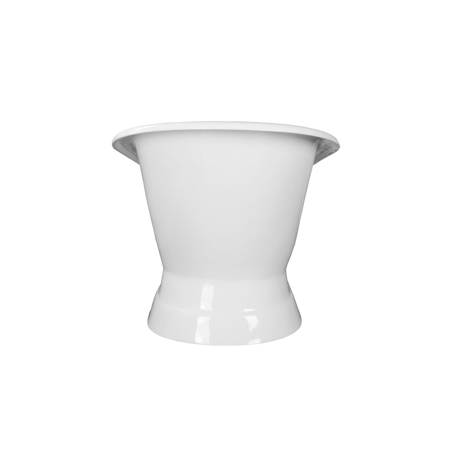 Aqua Eden 67 Inch White Cast Iron Oval Single Slipper Pedestal Bathtub with 7 Inch Faucet Drillings - Vintage Freestanding Soaking Tub for Luxury Bathroom & Spa Relaxation