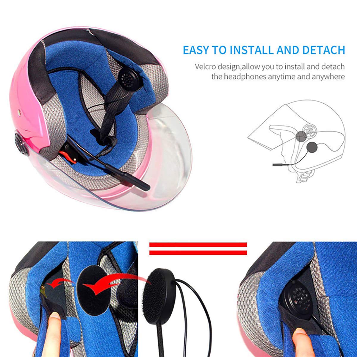 Wireless Bluetooth Motorcycle Helmet Headset - VR-Robot Motorbike Intercom Communication System for Riders | Perfect for Group Riding, GPS Navigation & Hands-Free Calls