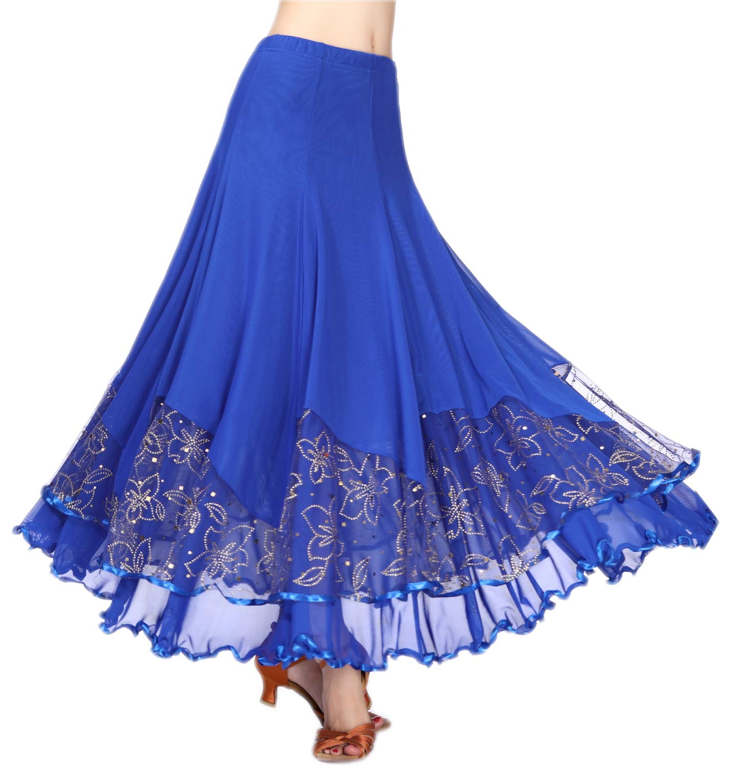 CISMARK Elegant Ballroom Dance Skirt - Latin & Swing Party Long Skirt for Women, Perfect for Dance Competitions & Social Events
