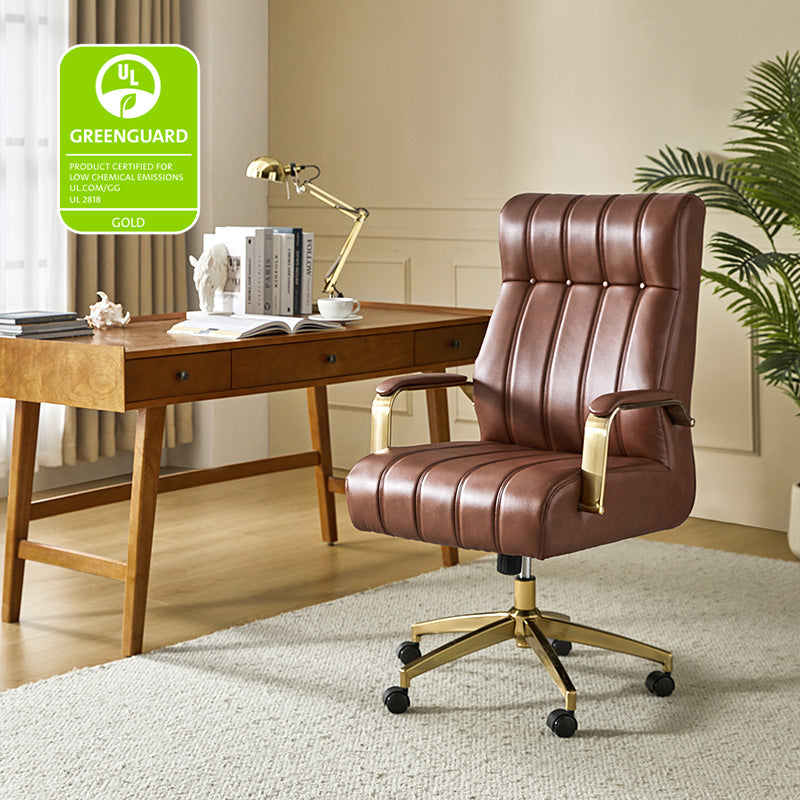 Premium Conelius Leather Ergonomic Executive Office Chair - High Back Adjustable Swivel Chair with Lumbar Support for Home & Office Workspace, Perfect for Long Hours Sitting Comfort