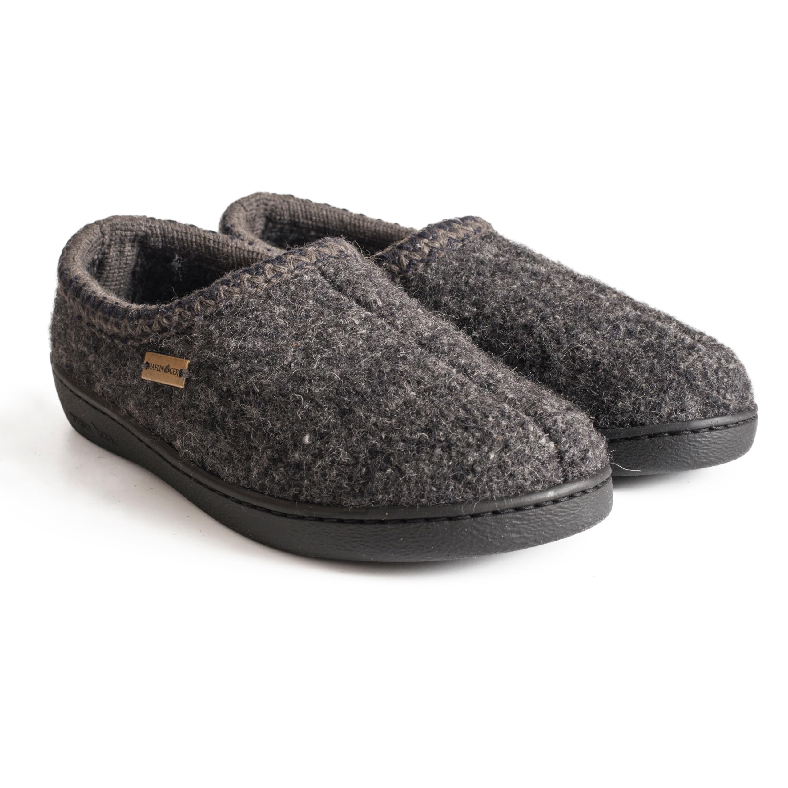 HAFLINGER Unisex ATB Pure Wool Hard Sole Slippers - Cozy Indoor/Outdoor House Shoes for Men & Women - Perfect for Winter Comfort, Home Relaxation & Casual Wear