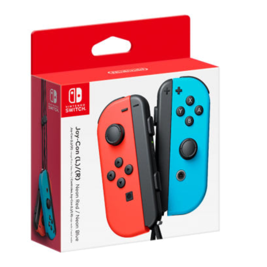 Original Nintendo Joy-Con (L/R) Wireless Controllers for Switch - Neon Red/Blue - Perfect for Multiplayer Gaming & Motion Controls