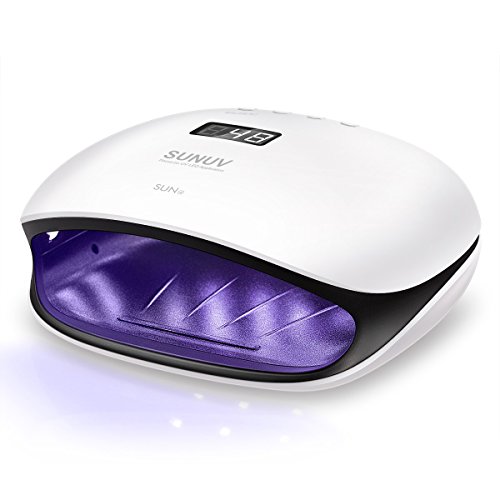 48W UV LED Nail Dryer with Auto Sensor - Professional Gel Polish Curing Lamp for Salon & Home Manicure - SUNUV SUN4 Black - Perfect for Gel Nails, Acrylics & Nail Art Curing