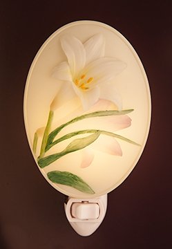 Easter Lily Night Light - Soft Glow LED Plug-in Nightlight for Kids Room, Nursery, Bathroom | Perfect for Bedtime, Hallway Safety & Decor