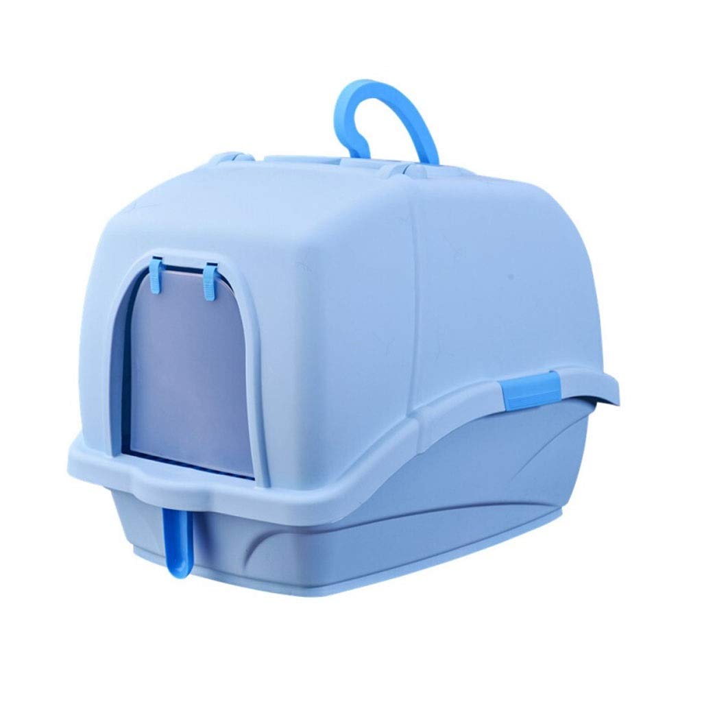 Premium Enclosed Cat Litter Box with Scoop - XL Size, Splash-Proof Design, Luxury Blue Litter Pan for Cats - Perfect for Small Spaces & Multi-Cat Homes