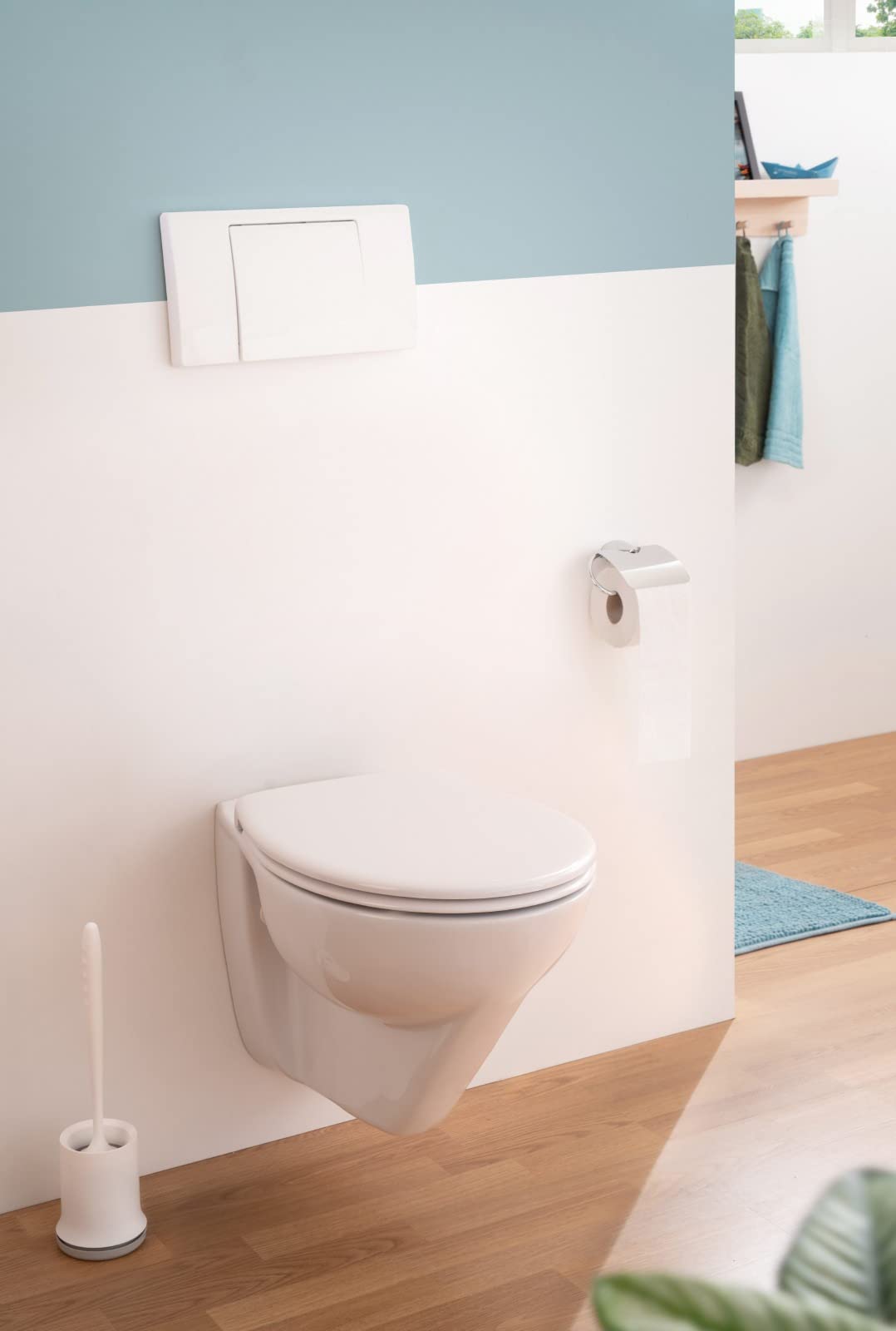 Adjustable Height Standing Toilet for Elderly & Disabled - White/Beige Bathroom Safety Commode with Handles - Ideal for Seniors, Post-Surgery Recovery & Home Care Use