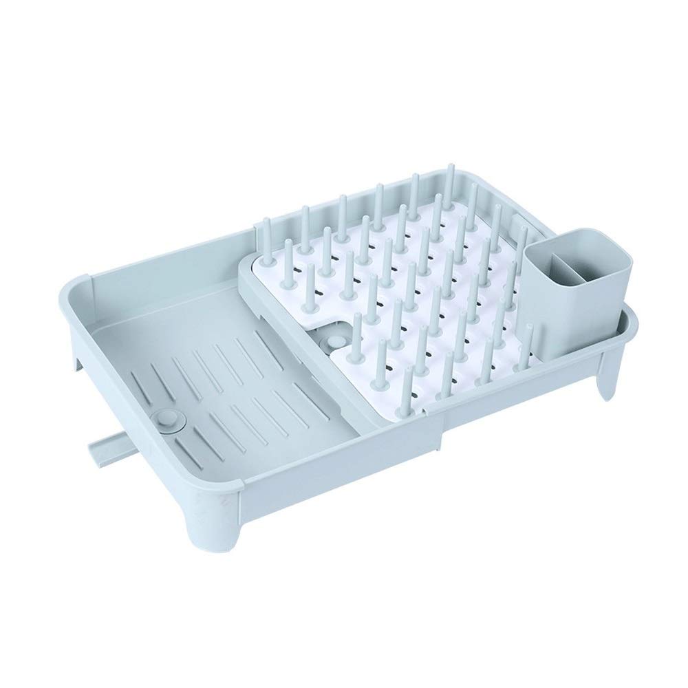EKDSPW Large Kitchen Dish Drainer Tray - Stainless Steel Sink Drying Rack with Utensil Holder, Countertop Organizer for Dishes, Cups & Tableware - Perfect for Small Kitchens, Apartments & RV Use