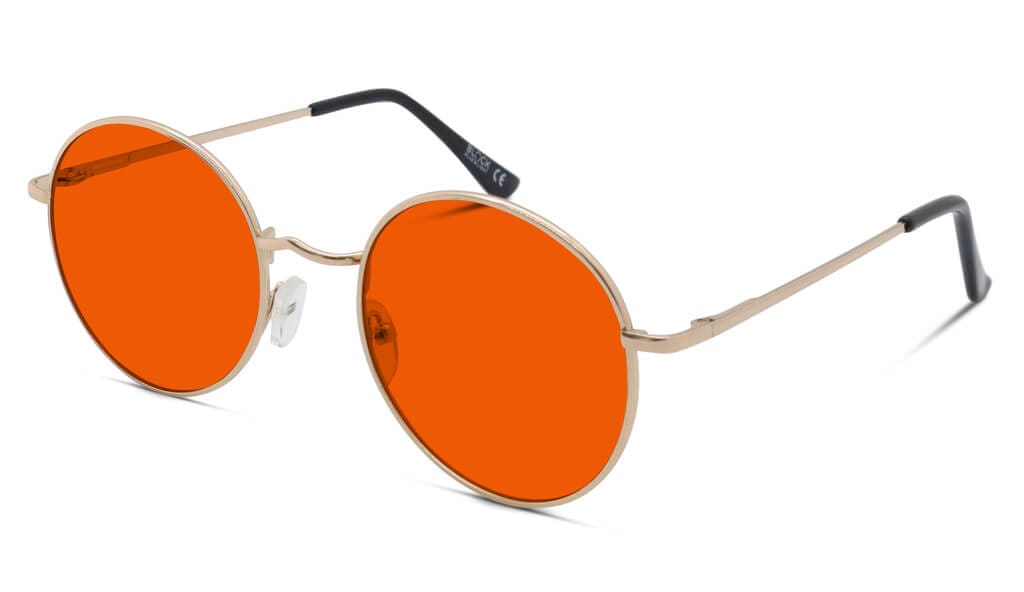 NightFall Elton Blue Light Blocking Glasses - Anti Eyestrain & Sleep Aid - Gold Frame for Gaming, Reading & Nighttime Use