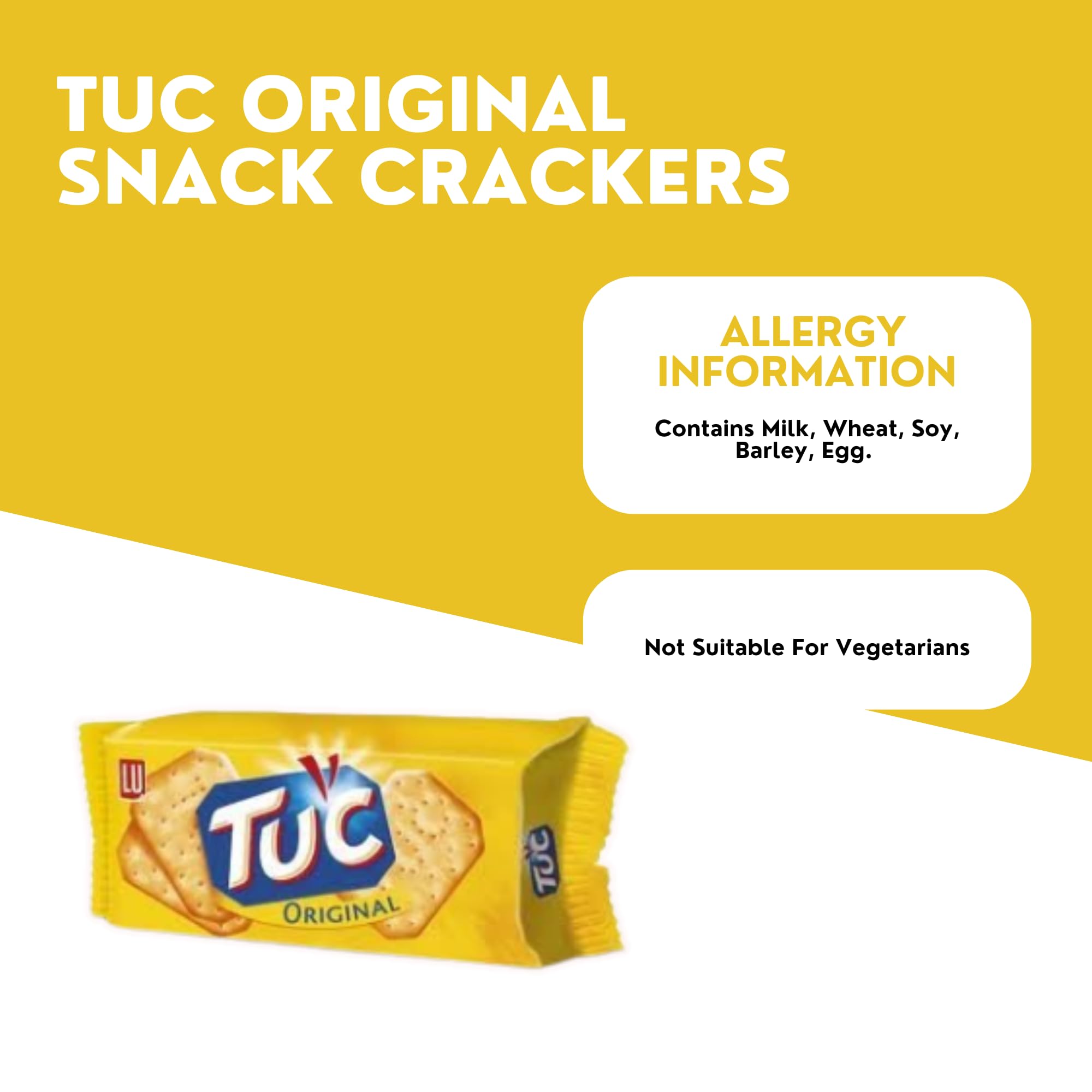 Jacobs Tuc Original Flavor Snack Crackers - 5 Pack (100g Each) | Crunchy & Delicious for Lunchboxes, Office Snacks & Party Platters