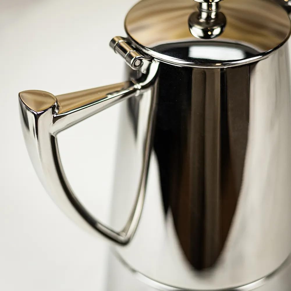 Cuisinox Roma 6-Cup Stainless Steel Stovetop Moka Pot - Italian Espresso Maker for Home & Office - Perfect for Brewing Rich Coffee on Gas, Electric & Induction Stoves