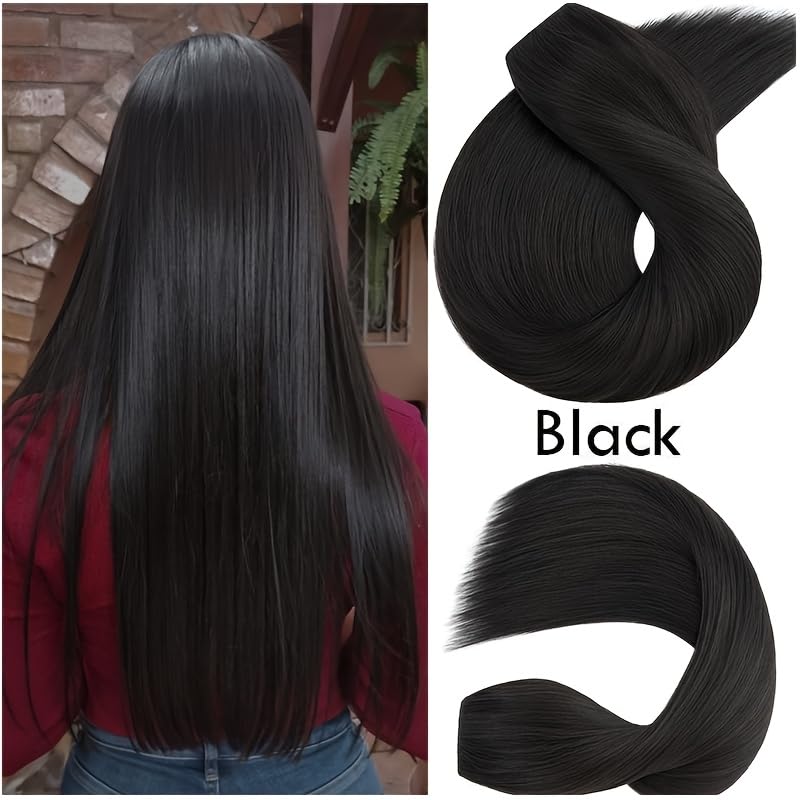 CHANDERKASH 5 Clip Lightweight Straight Black Hair Extensions for Women - Natural Look for Daily Wear & Special Occasions