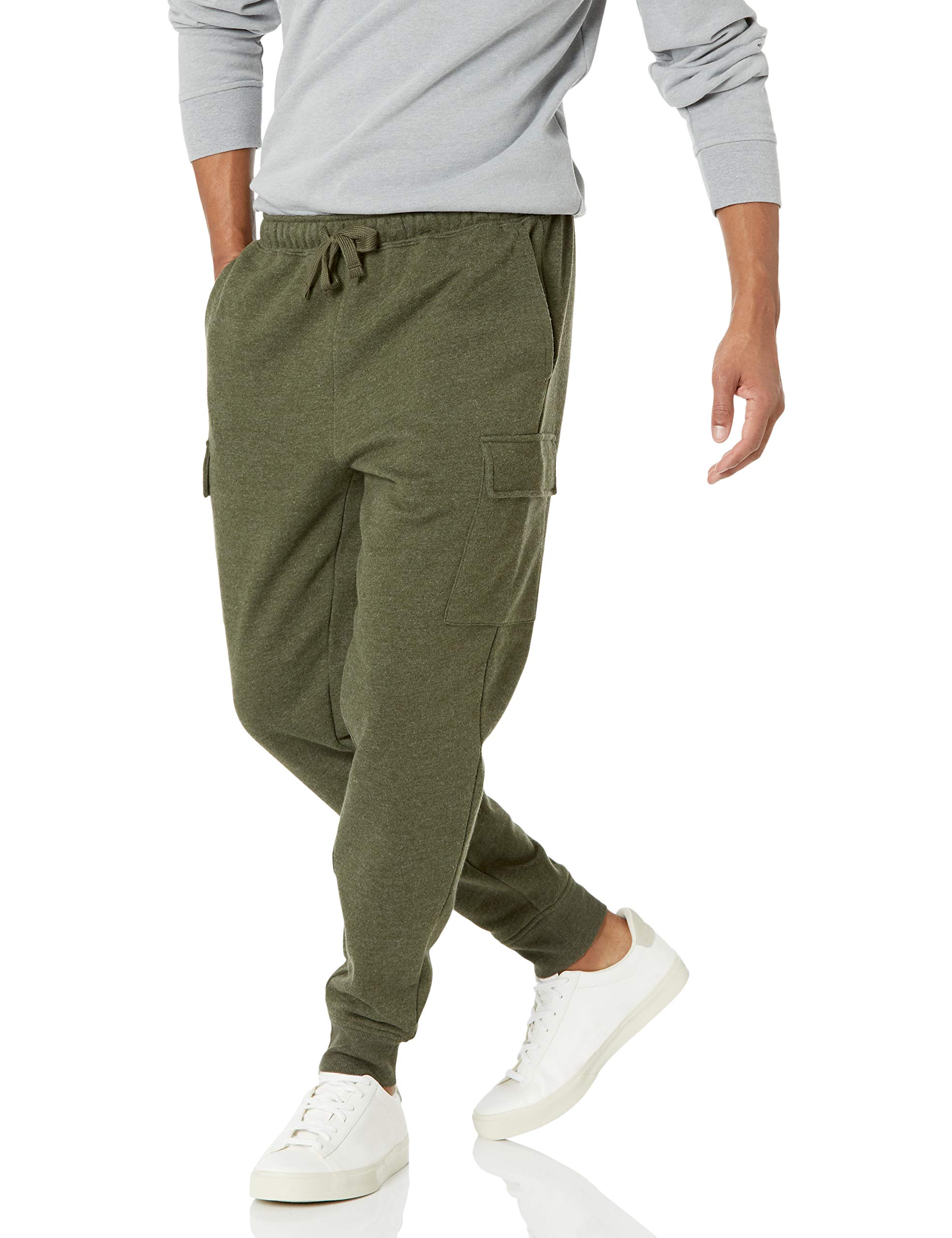 Amazon Essentials Men's Fleece Cargo Jogger Sweatpants - Comfortable Casual & Workout Pants for Lounge, Gym, and Outdoor Activities