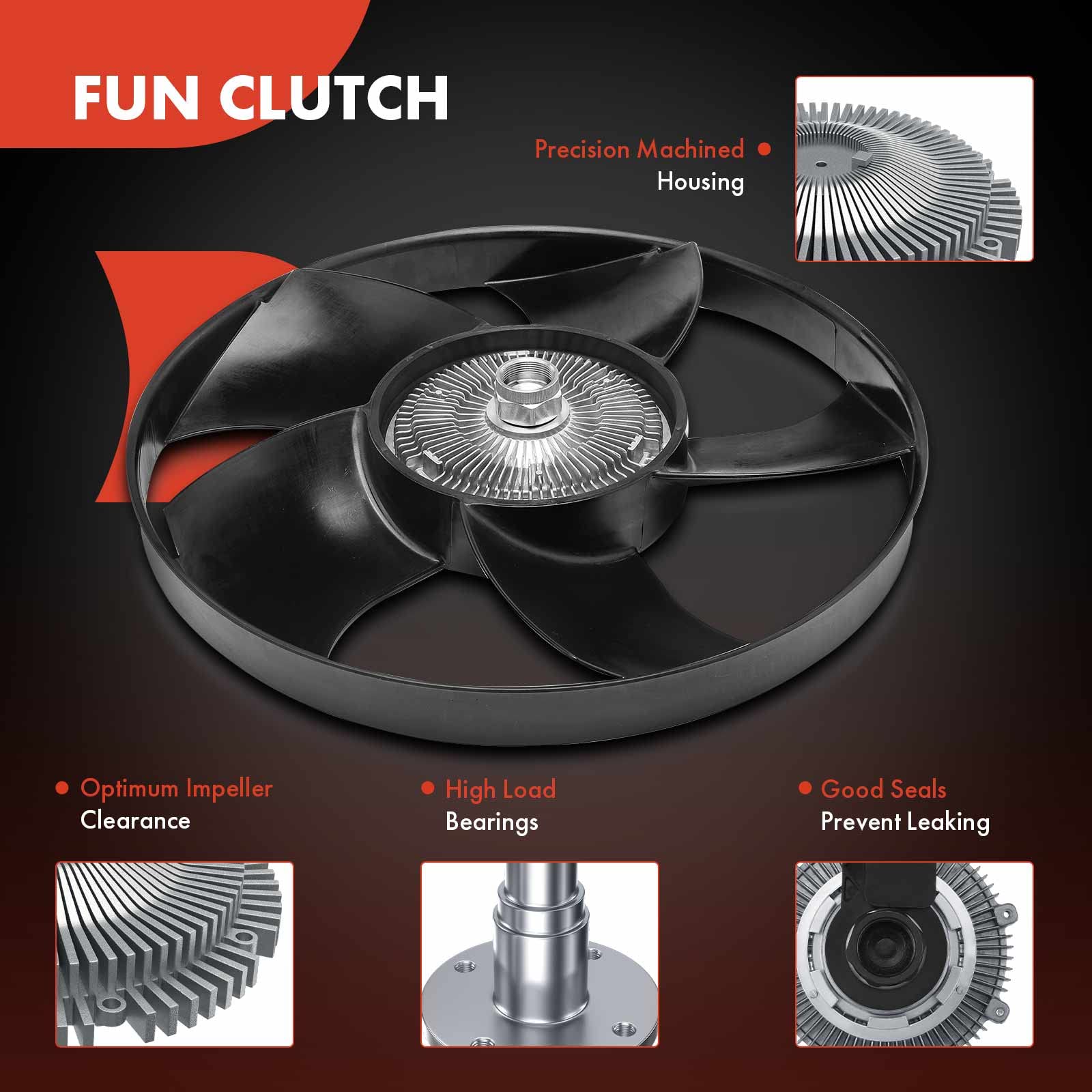 Premium Engine Cooling Fan Clutch for Mercedes-Benz Sprinter 2500/3500, 3500XD (2021), Dodge Sprinter 2500 (2007-2009) & Freightliner Sprinter 2500/3500 (2007-2009) - High Performance Replacement Part for Overheating Prevention & Engine Protection