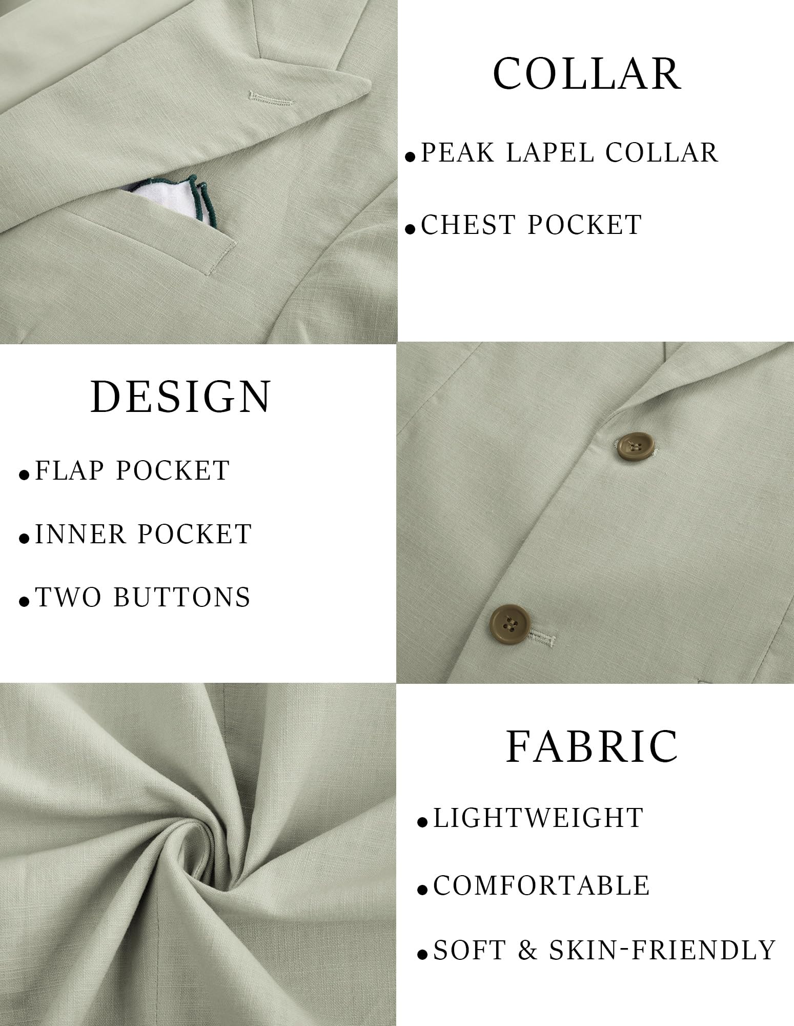 PJ PAUL JONES Men's Casual Blazer - Lightweight Cotton-Linen Sport Coat with 2 Buttons & Lining | Perfect for Office, Weddings & Business Casual Outfits