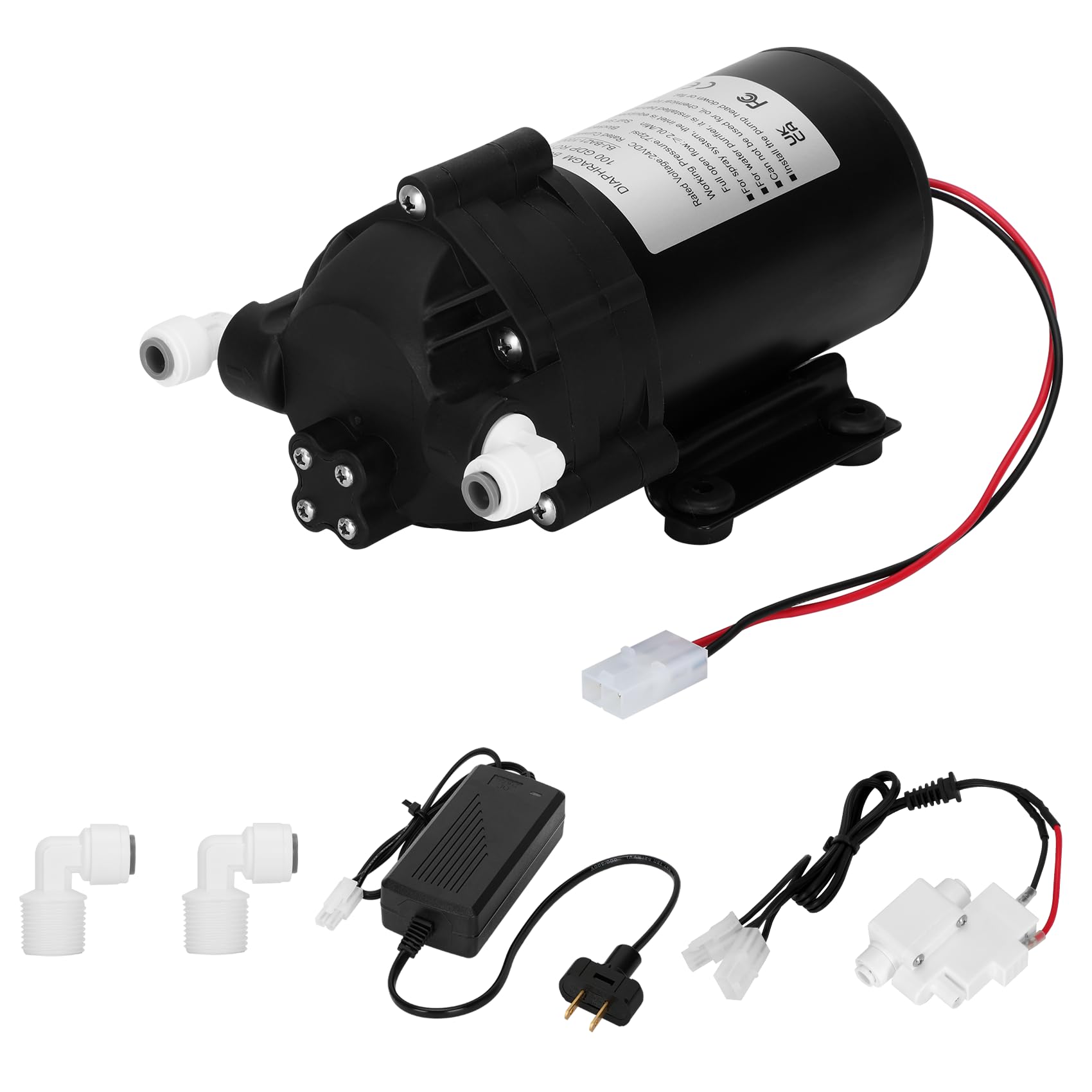 2025 Upgraded Betollo 6800 Booster Pump Kit for RO Water Filtration System - 100 GPD High Pressure Pump with Voltage Switch | Perfect for Home Reverse Osmosis, Aquariums & Hydroponics