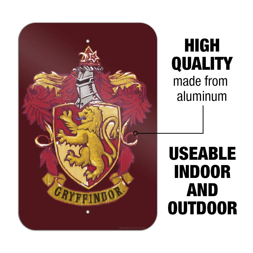 Harry Potter Gryffindor Crest Wall Decor - Hand-Painted Wooden House Sign for Home, Office & Business - Perfect for Harry Potter Fans & Gryffindor Themed Rooms