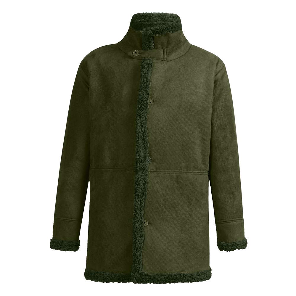 Warm Wool Lined Men's Winter Jacket - Faux Sheepskin Coat for Cold Weather | Outdoor Hiking, Snow Activities & Casual Wear