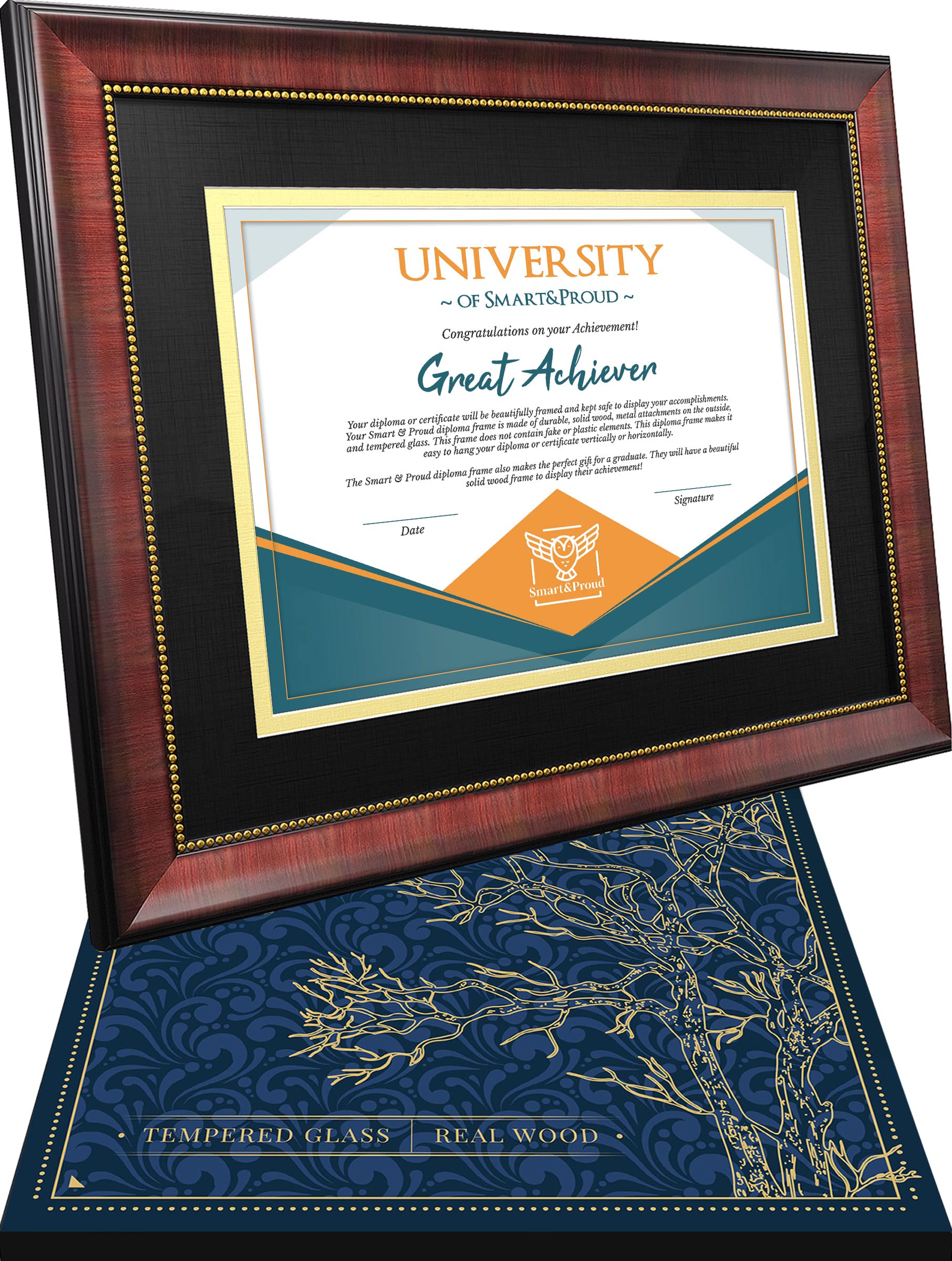 Premium Black Mat Diploma Frame - Elegant Display for Graduation Certificates, Diplomas & Awards - Perfect for Home, Office or School Decor