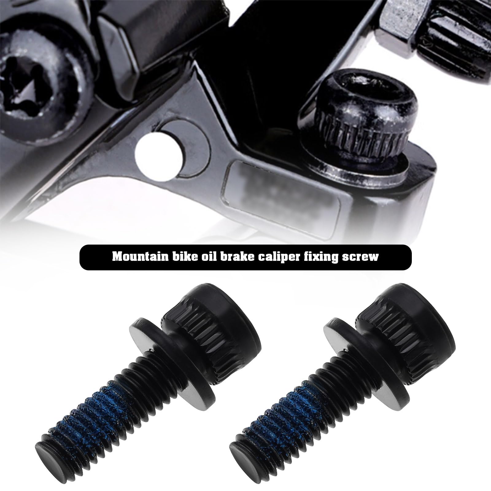 4Pcs M6x18mm MTB Caliper Bolts - Bike Hydraulic Disc Brake Caliper Adapter Bolts - Compatible with Shimano Bikes - 25mm Overall Length - Black - Perfect for Mountain Bike Brake System Maintenance & Repair