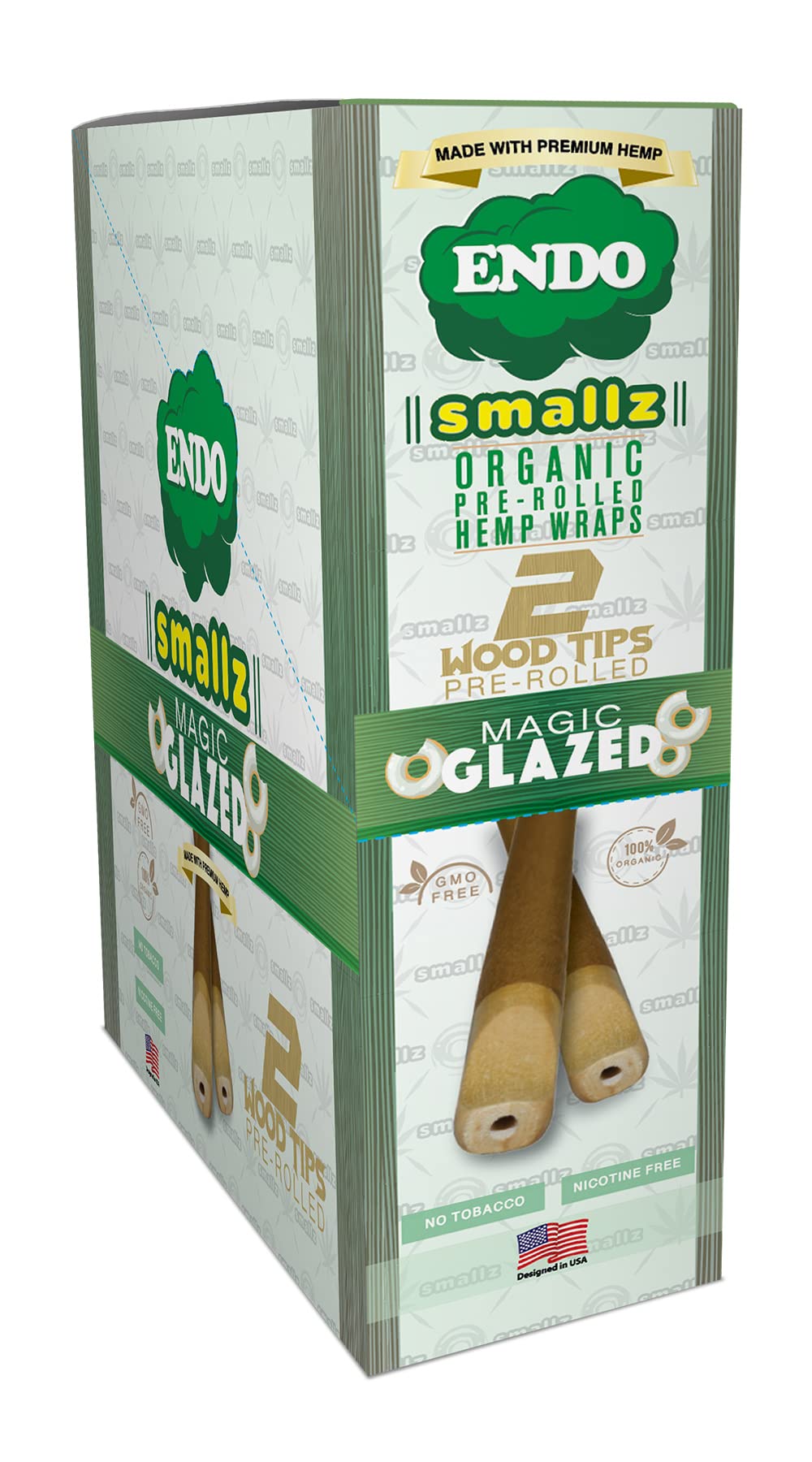 Organic Hemp Wraps by ENDO smallz - 30 Count (15x2) Sealed Box - Natural Flavored Rolling Papers for Herbal Blends - Perfect for Rolling Tobacco Alternatives & Relaxation Sessions