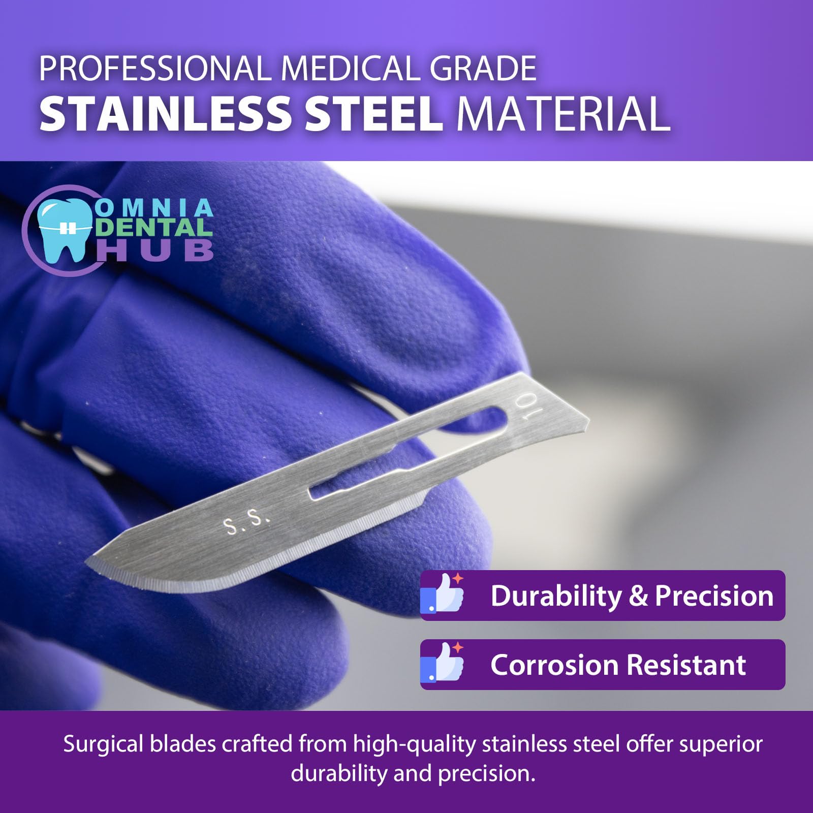 200PCs Premium #10 Stainless Steel Sterile Surgical Blades - Dental & Dermatology Grade | Individually Wrapped Surgical Scalpels for Precision Procedures | Ideal for Dentists, Surgeons & Medical Professionals