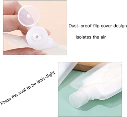 Felofix White Travel Size Refillable Empty Squeeze Pouch - Leakproof Stand Up Cosmetic Containers for Toiletries, Lotion, Shampoo & Shower Gel (30ml/50ml/100ml) - Perfect for Travel, Gym & Home Use