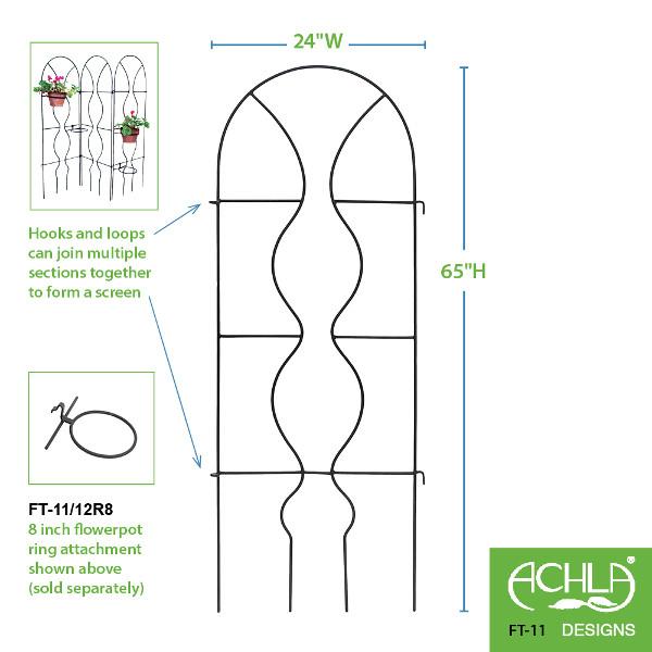 Orangery Garden Trellis Set - Decorative Metal Plant Support for Climbing Roses, Vines & Flowers - Perfect for Outdoor Gardens, Patios & Backyard Landscaping