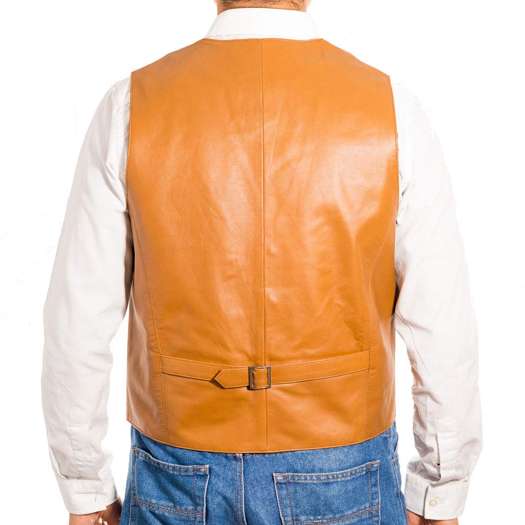 Men's Classic Smart Vest Waistcoat - Genuine Suede & Leather - Black, Brown, Green - Formal & Casual Wear for Office, Weddings & Special Occasions