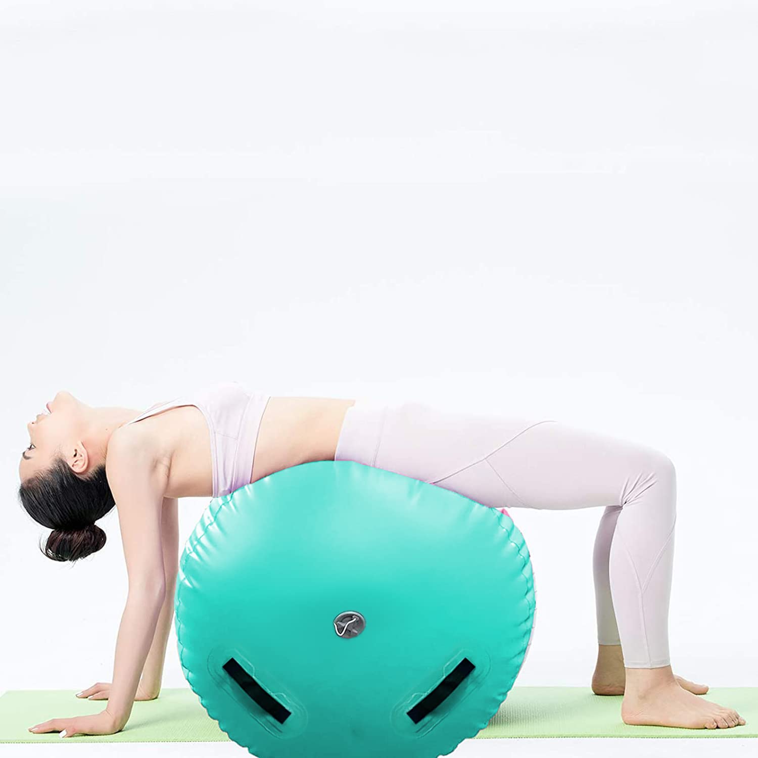 Inflatable Air Barrel Back Roller Tumbling Mat with Electric Pump - Gymnastic Equipment for Home Gym, Cheerleading & Yoga - Perfect for Stretching, Exercise & Tumbling Practice