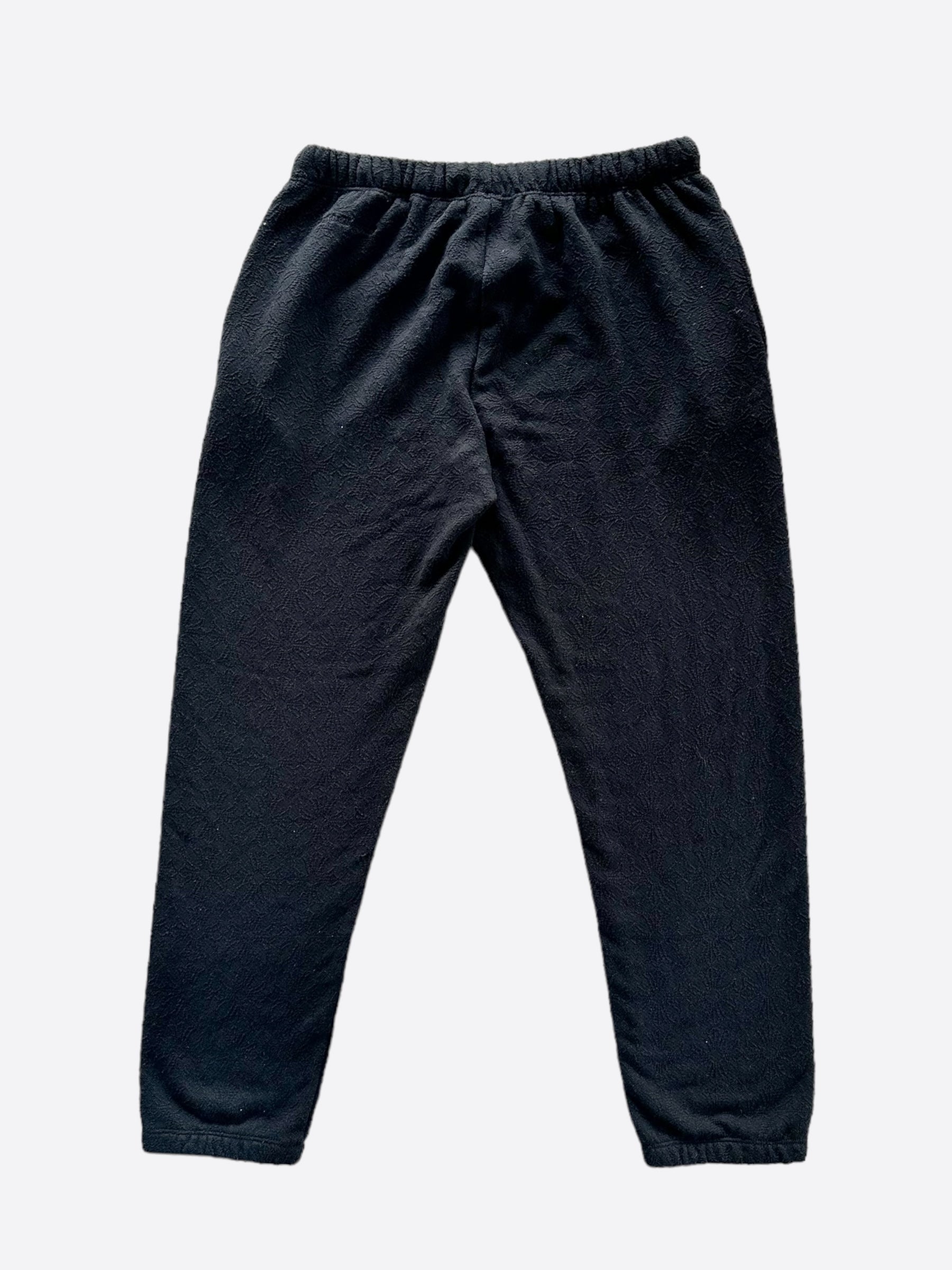Chrome Hearts Black Cross Jacquard Sweatpants for Men - Gothic Streetwear Fashion Sweatpants with Embroidered Cross Design | Perfect for Casual Wear, Street Style & Lounge Outfits