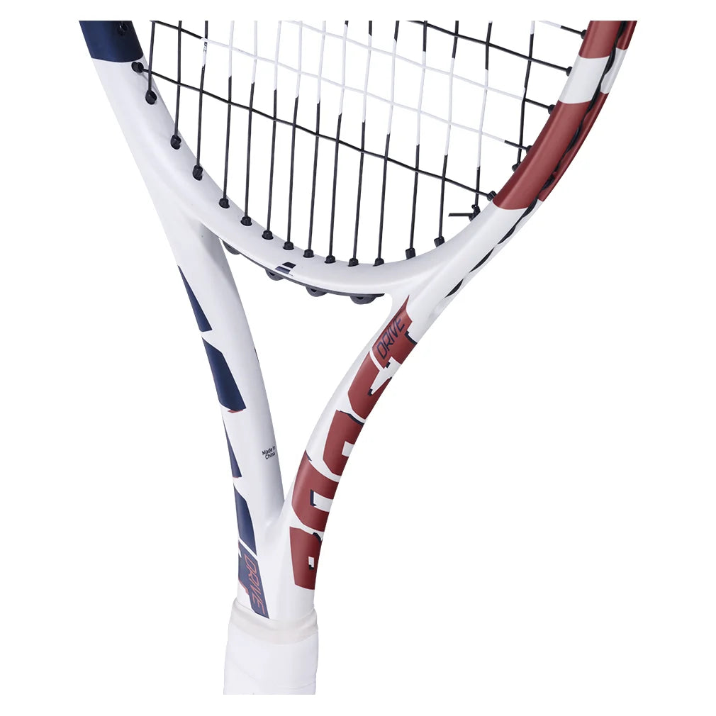 Boost Drive Prestrung Tennis Racquet - Lightweight & Durable for Beginners & Intermediate Players | Perfect for Practice, Training & Competitive Matches (White & Blue)