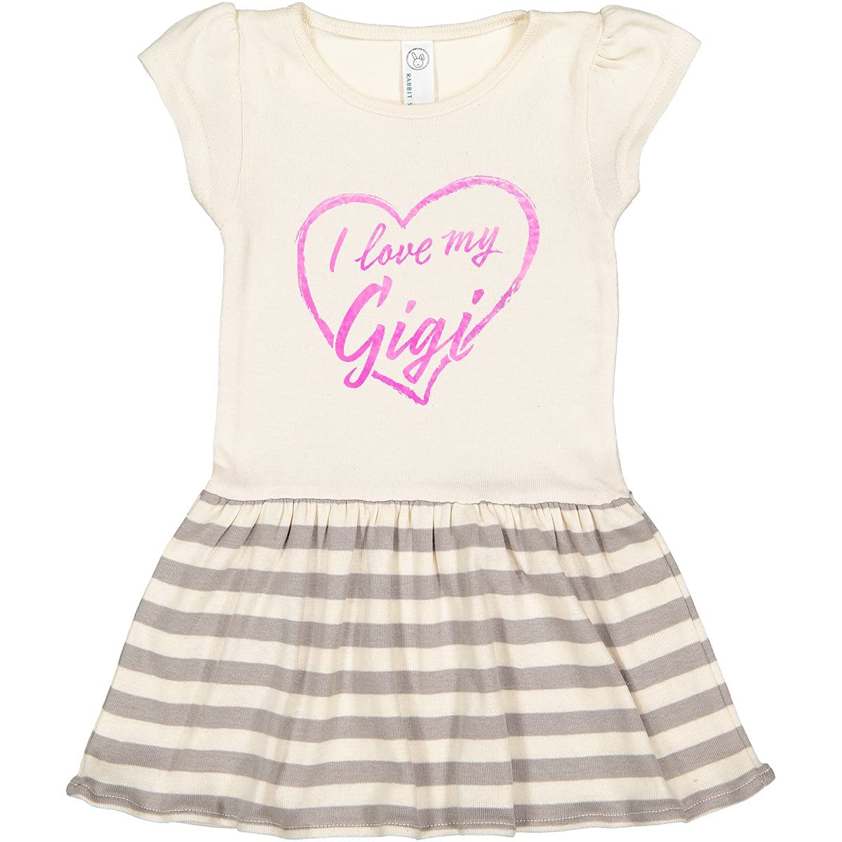 Inktastic I Love My Gigi Pink Chalk Heart Toddler Dress - Cute Baby Girl Outfit for Family Photos, Birthday Parties & Special Occasions