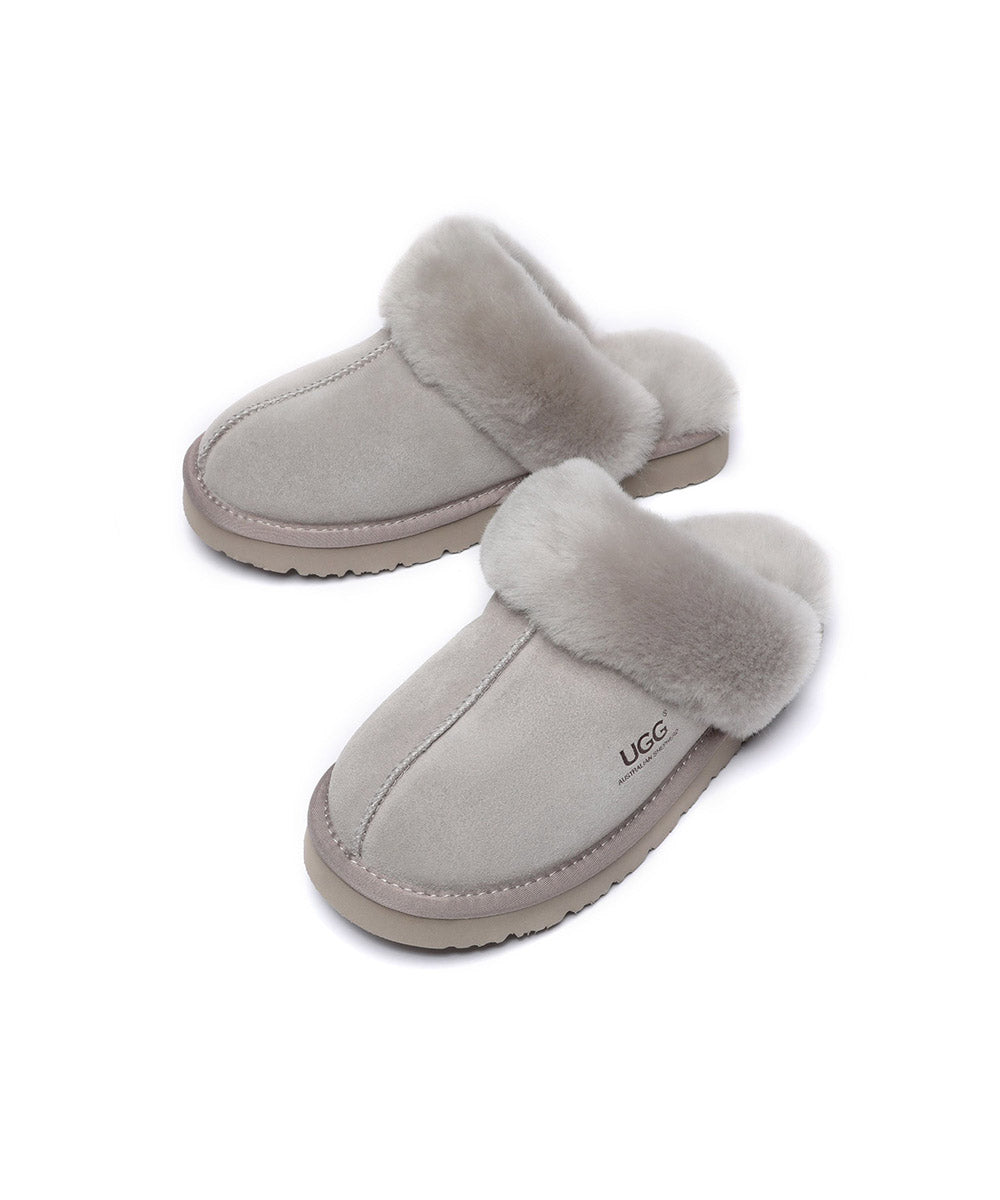 Women's UGG Fuzzy Summer Slippers - Cozy Indoor/Outdoor House Shoes with Soft Fleece Lining for Relaxing at Home, Lounging or Quick Errands