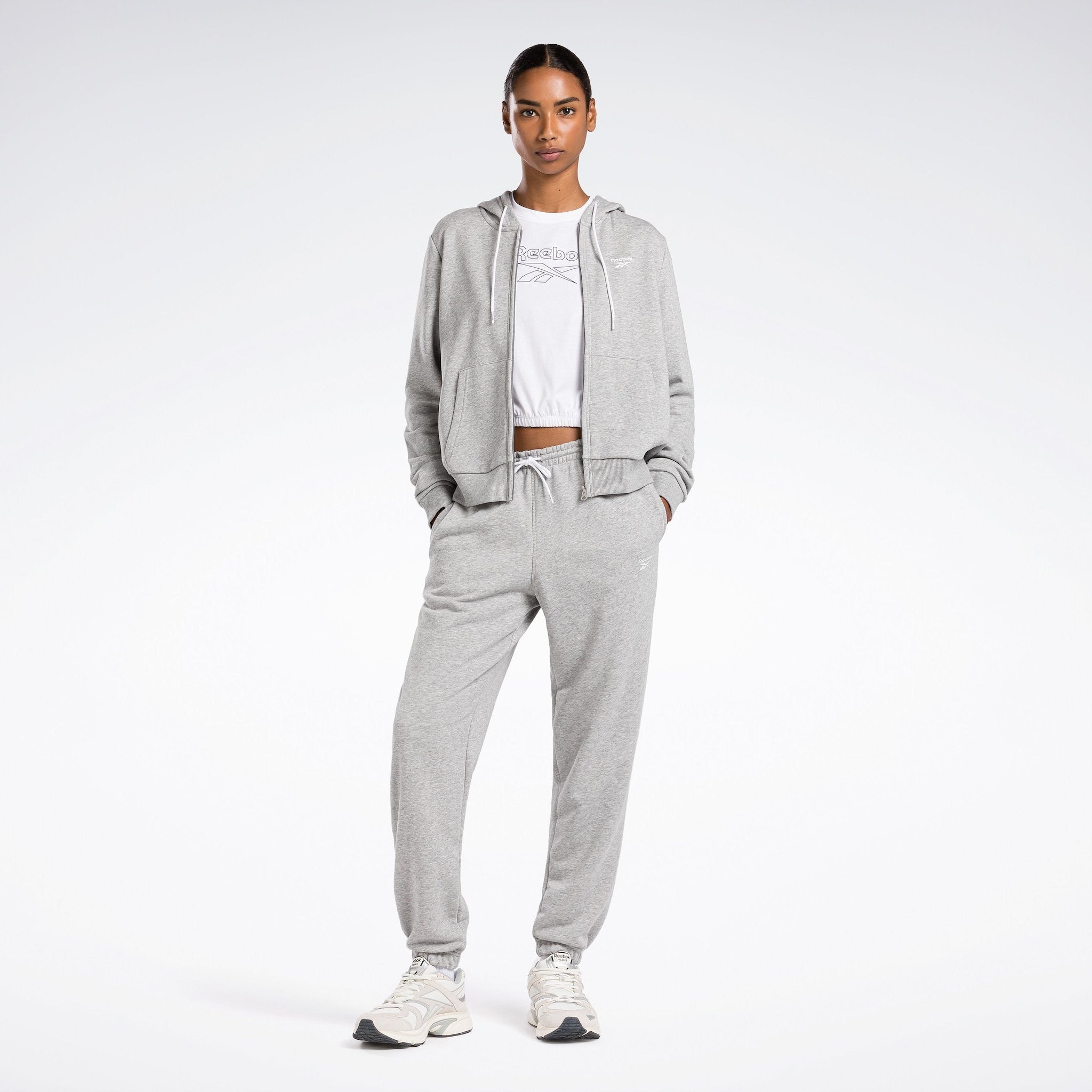 French Terry Jogger Pants for Women - Medium Grey Heather - Comfortable Lounge & Workout Pants for Yoga, Running, and Casual Wear
