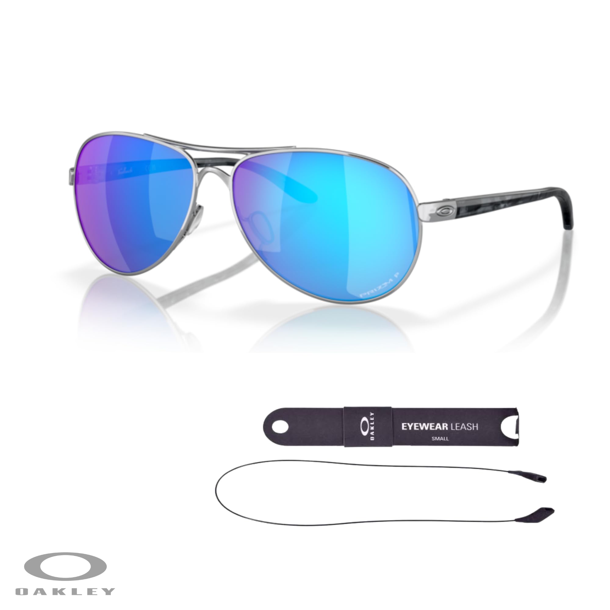 Oakley Feedback OO4079 Women's Sunglasses with UV Protection – Includes Free Leash & Designer iWear Care Kit – Perfect for Running, Driving & Outdoor Activities