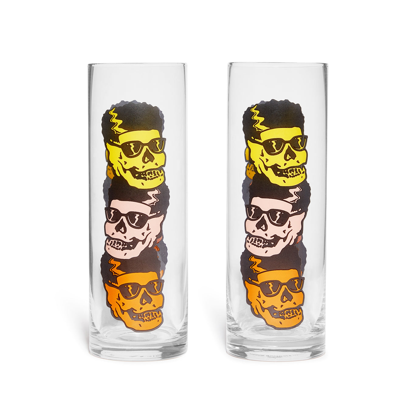 MUSTIPHER Zombie Glass Set - 15oz (450ml) Insulated Tumbler with Lid & Straw, 2-Pack for Coffee, Tea, Smoothies - Perfect for Halloween Parties, Themed Events & Gifts