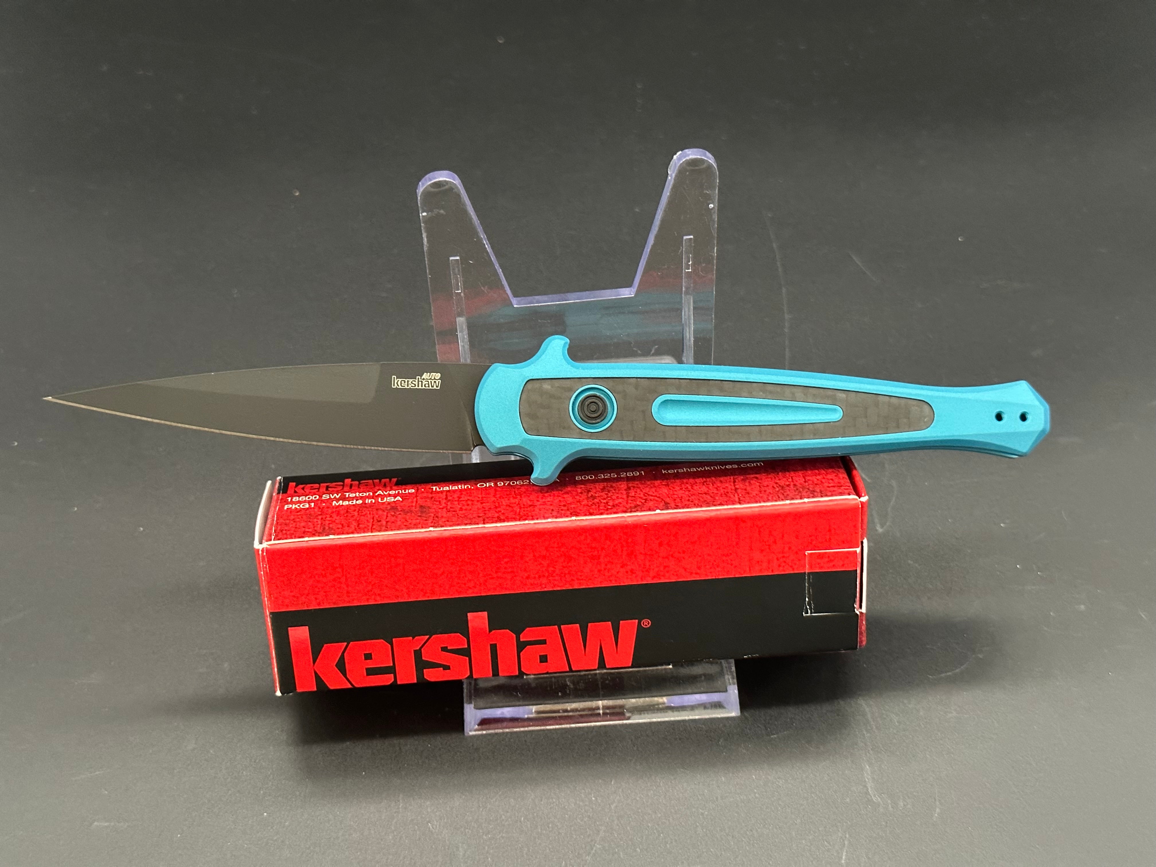 Kershaw Launch 8 Automatic Knife - Teal Aluminum Handle - EDC Pocket Knife for Everyday Carry, Outdoor Activities & Camping