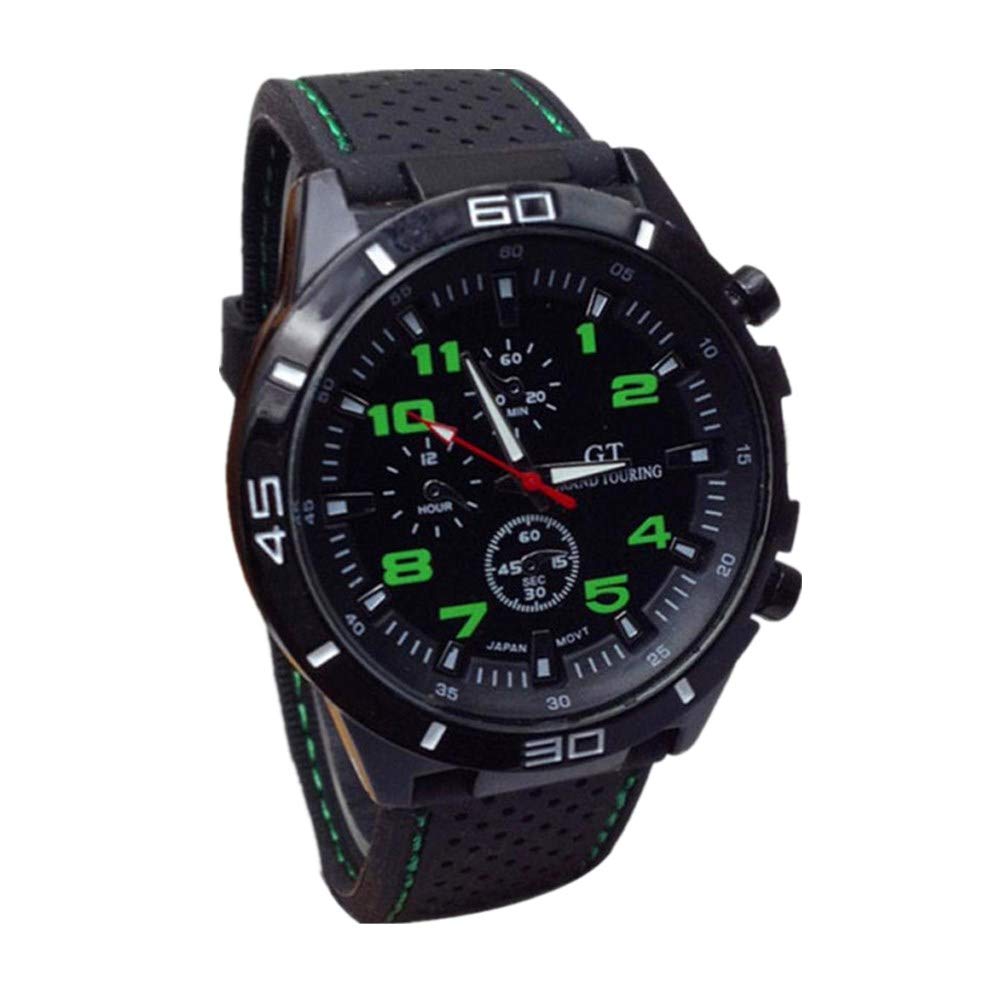 Muranba Men's Military Sports Watch - Waterproof Quartz Wristwatch with Silicone Band, Digital Analog Display for Outdoor, Hiking, and Casual Wear