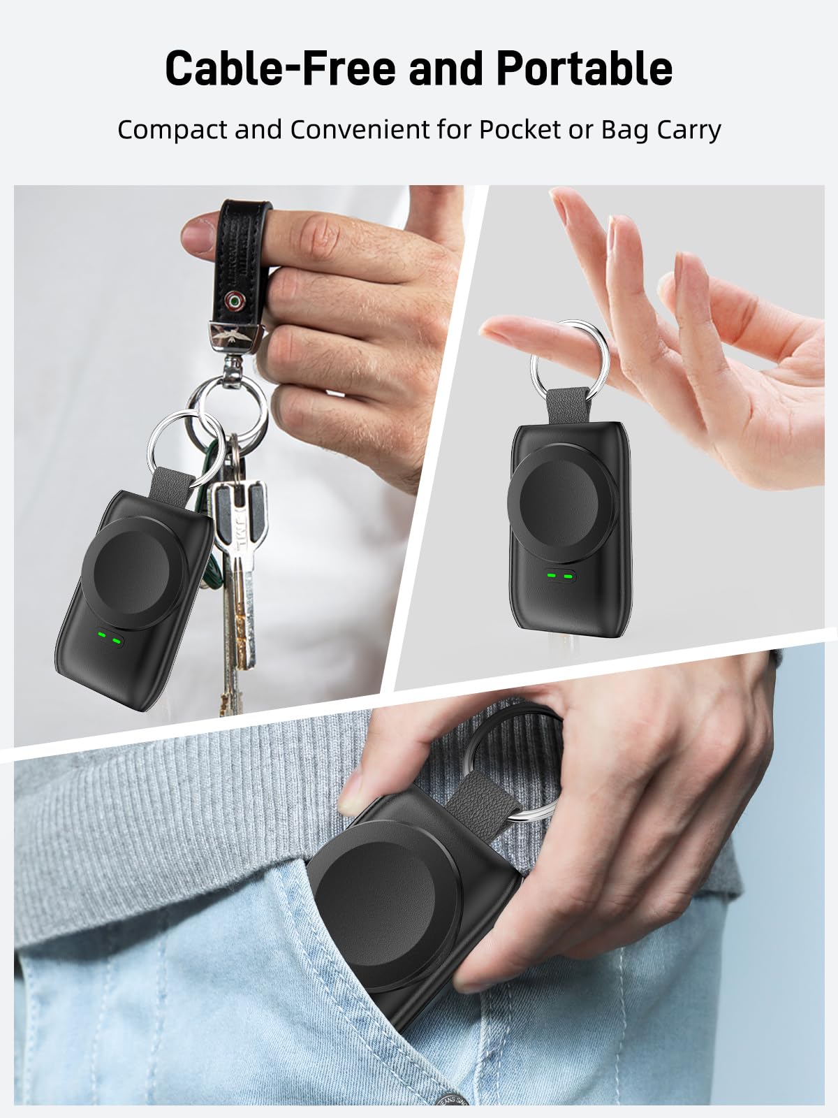 Samsung Galaxy Watch Charger - 1400mAh Fast Wireless Magnetic Charging Dock for Galaxy Watch 7/6/5/4/3/Active 2 | Portable Travel Keychain Charger | Perfect for Home, Office & Travel Use