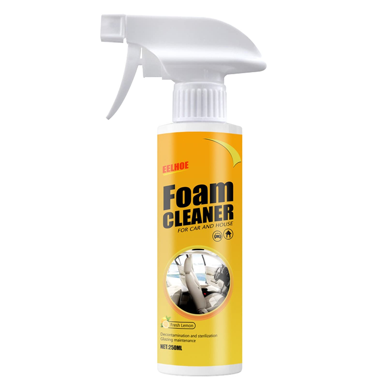 Interiors Decontamination Supplies Cleaner - Multifunctional Foam 250ml for Car Cleaning, Home, and Office - Removes Stains & Odors - Safe for Vegetables & All Surfaces