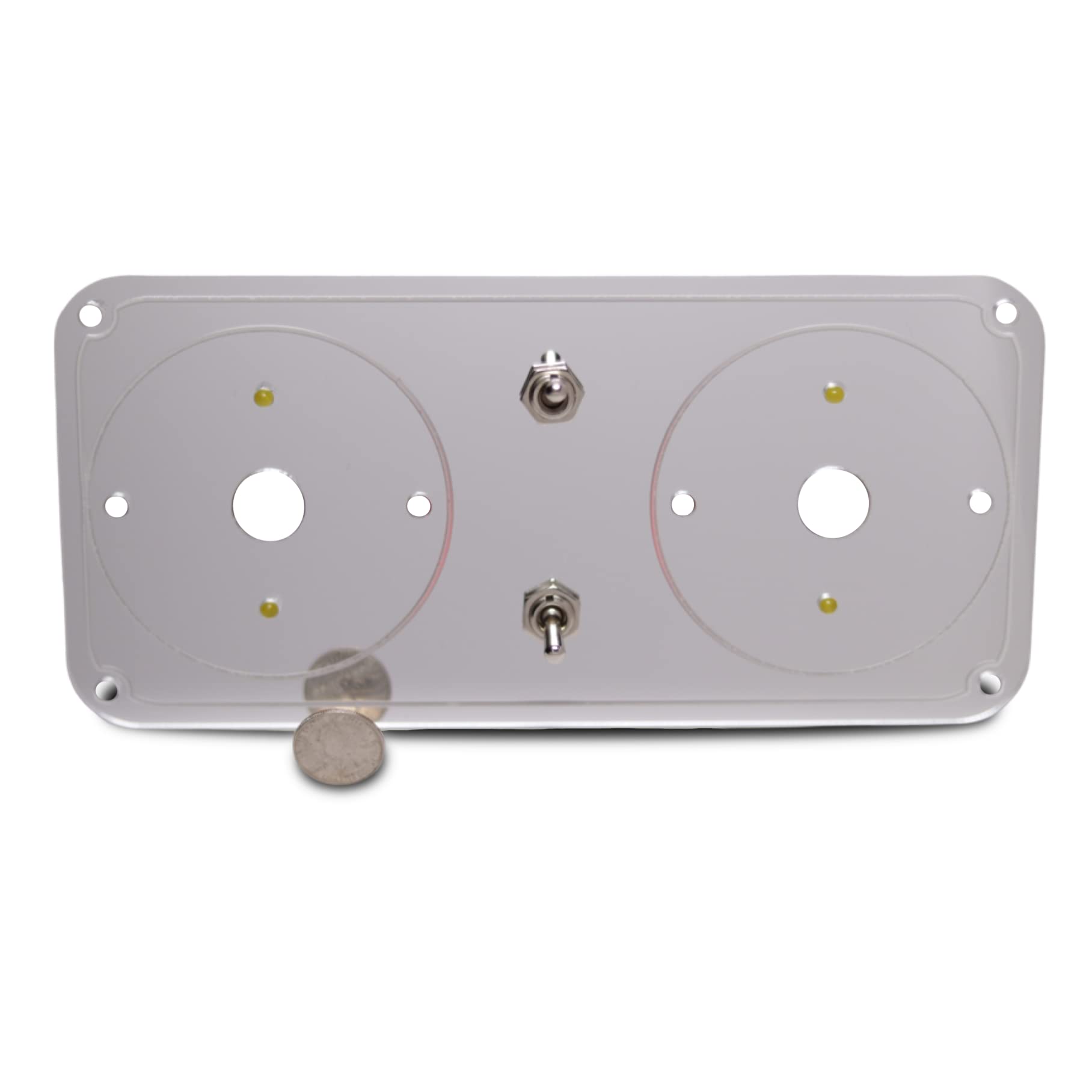 Peterbilt Cab Dome Lights Plate Framed Style (Red) - PFD389 - Heavy Duty Truck Interior Lighting for Peterbilt 379, 389 Models - Perfect for Night Driving & Cab Illumination