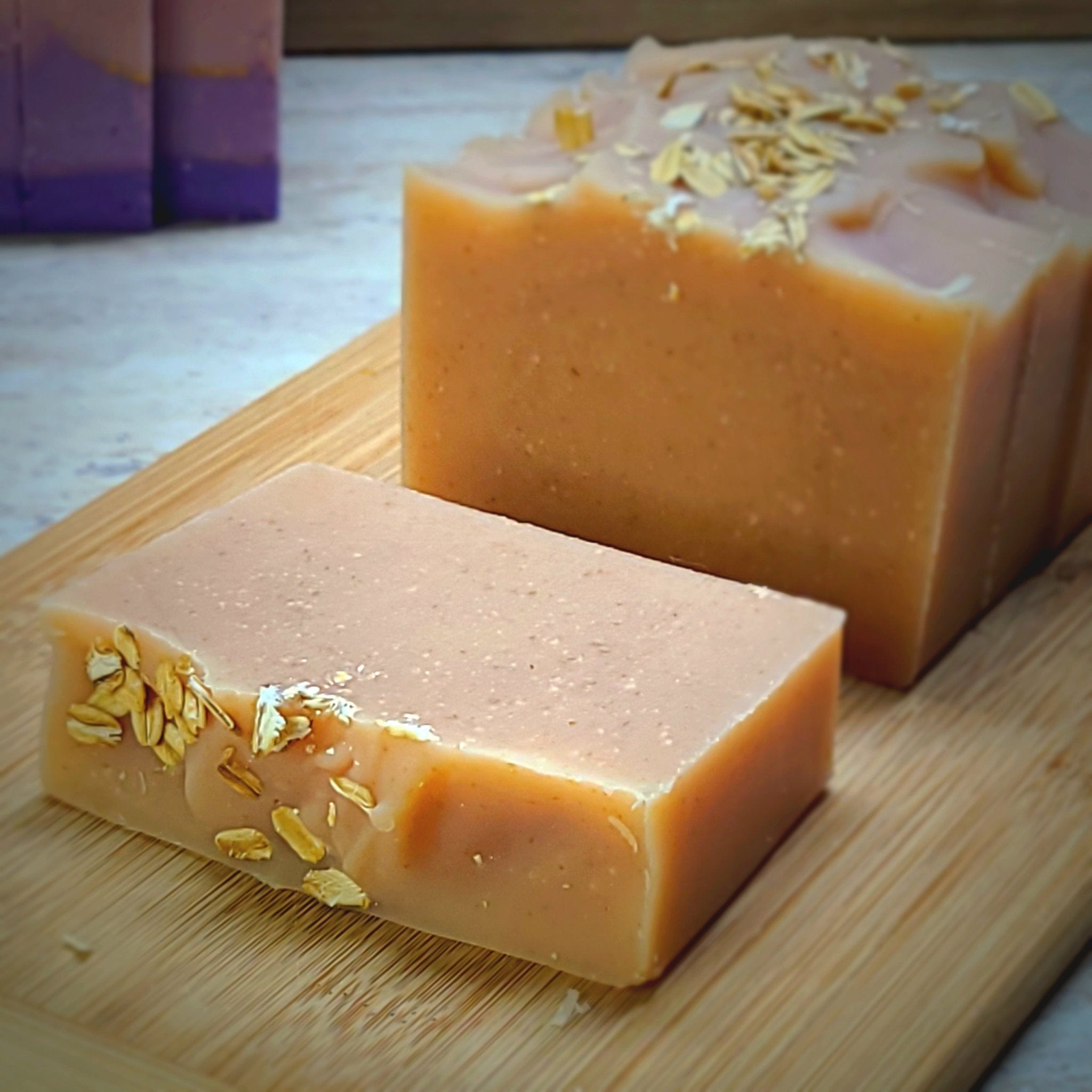 Organic Goat's Milk & Oatmeal Soap with Ruby Grapefruit Extract - Gentle Exfoliating & Moisturizing Bar for Sensitive Skin - Perfect for Daily Face & Body Cleansing, Spa & Gift Sets