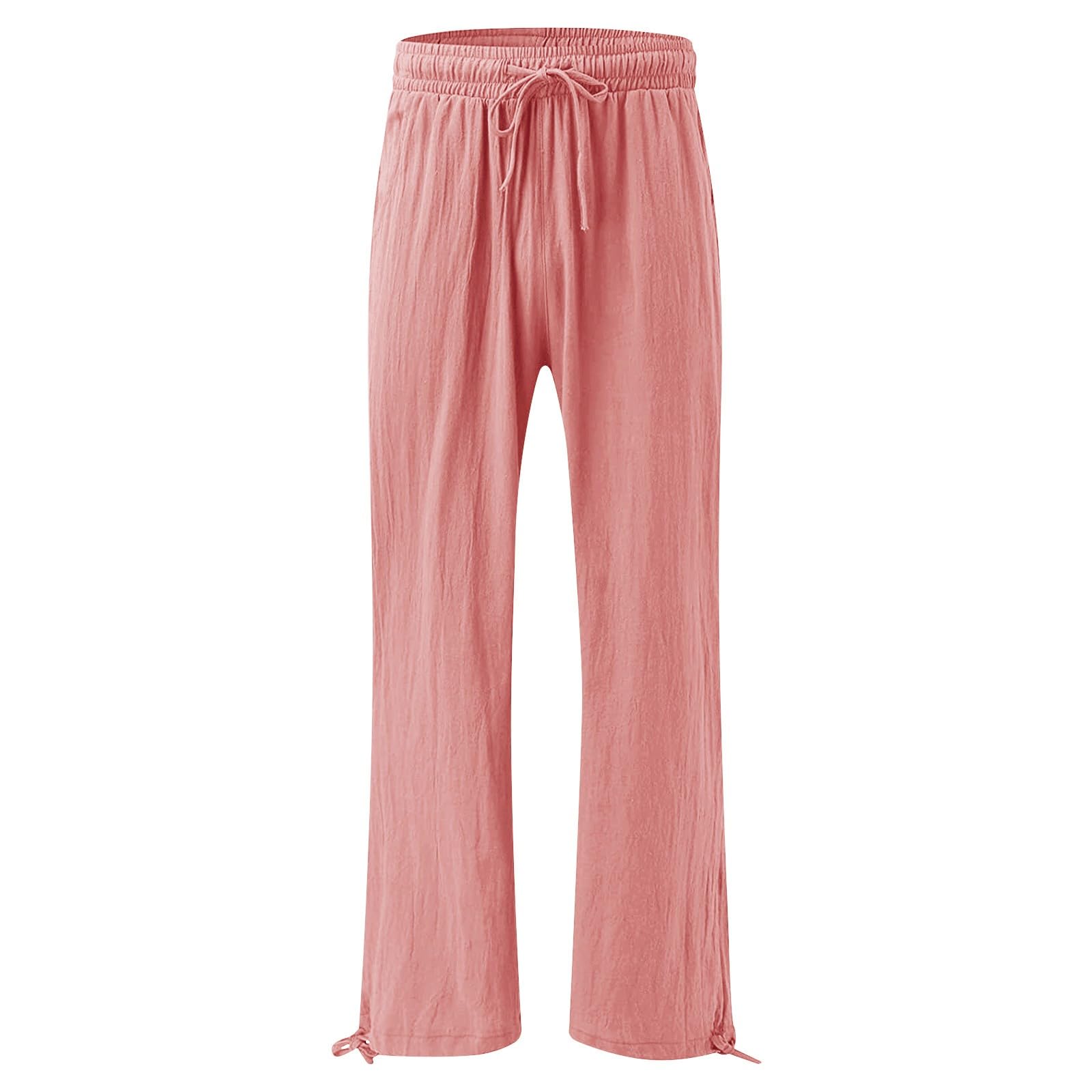 2024 Women's Summer Cotton Casual Pants - Loose Fit Comfortable Elastic Waist Work Pants | Trendy Office & Outdoor Wear