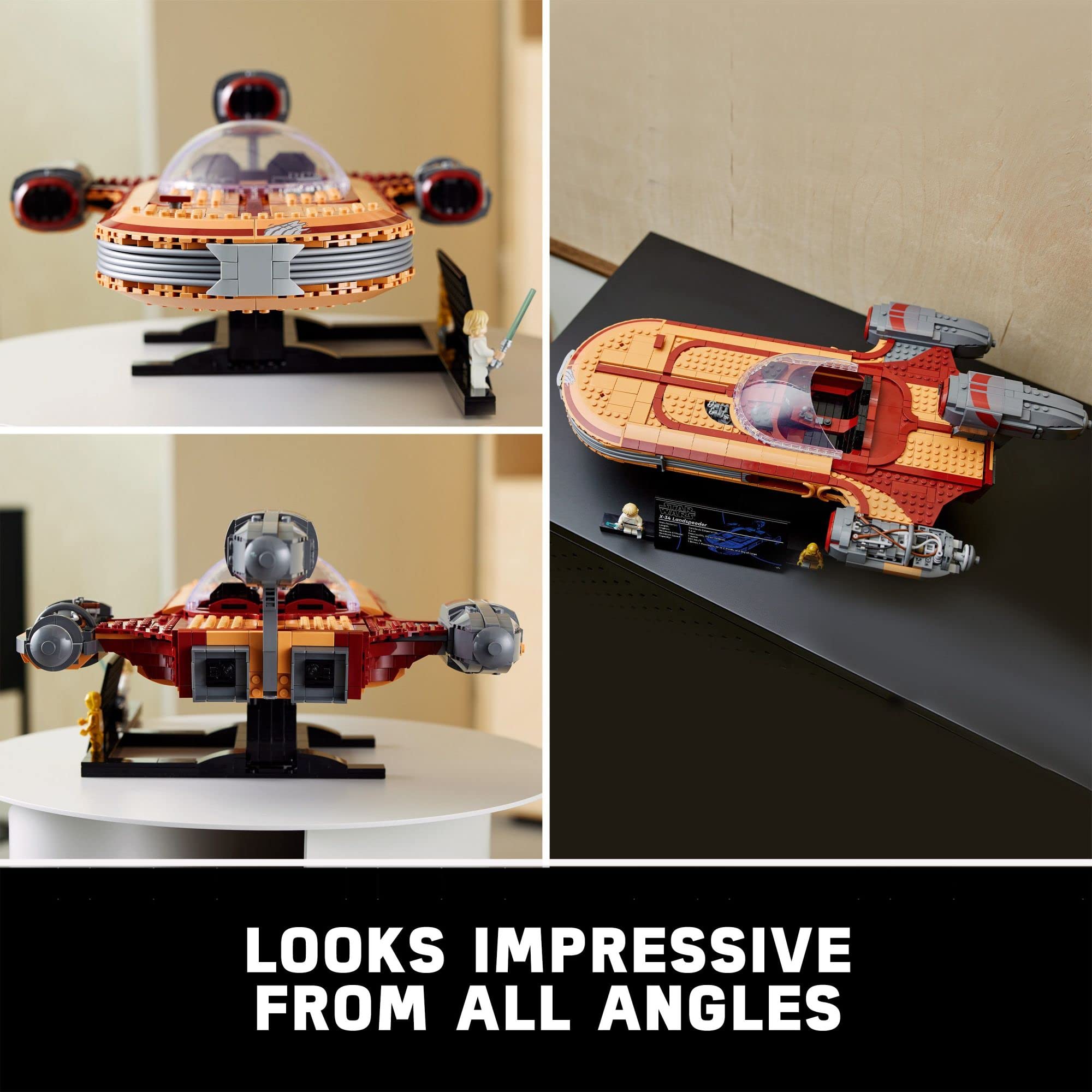 LEGO Star Wars Luke Skywalker's Landspeeder 75341 Ultimate Collector Series - Adult Star Wars Building Kit with Luke Skywalker Lightsaber & C-3PO Minifigure | Perfect Gift for Star Wars Fans | Display Model for Home Office & Star Wars Collection