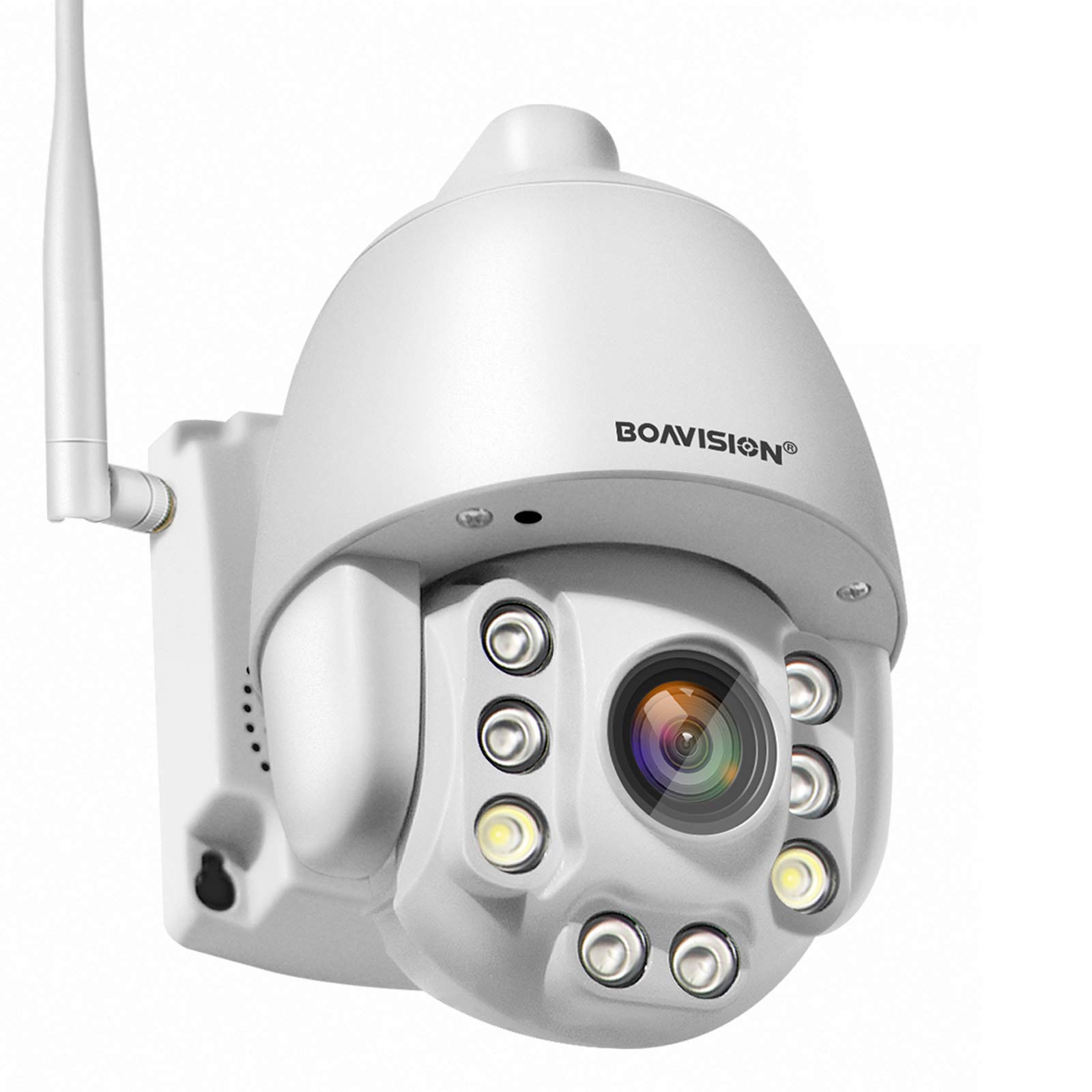 BOAVISION 5MP PTZ WiFi Security Camera - Outdoor Wireless IP Camera with 5X Optical Zoom, Two-Way Audio, 196ft Full Color Night Vision, CamHipro Protocol - Ideal for Home Security, Baby Monitoring & Business Surveillance