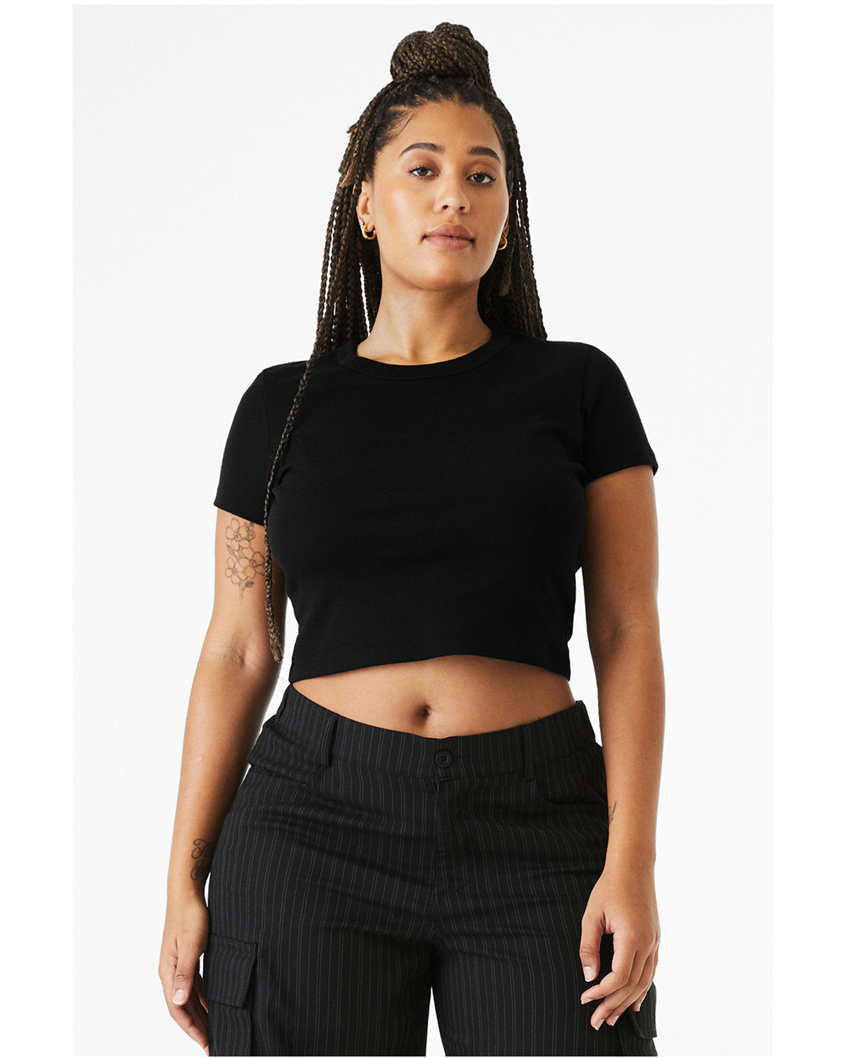 Bella + Canvas 1010BE Women's Micro Ribbed Baby Tee - Soft Stretch Short Sleeve Shirt for Casual Wear, Layering & Maternity Outfits