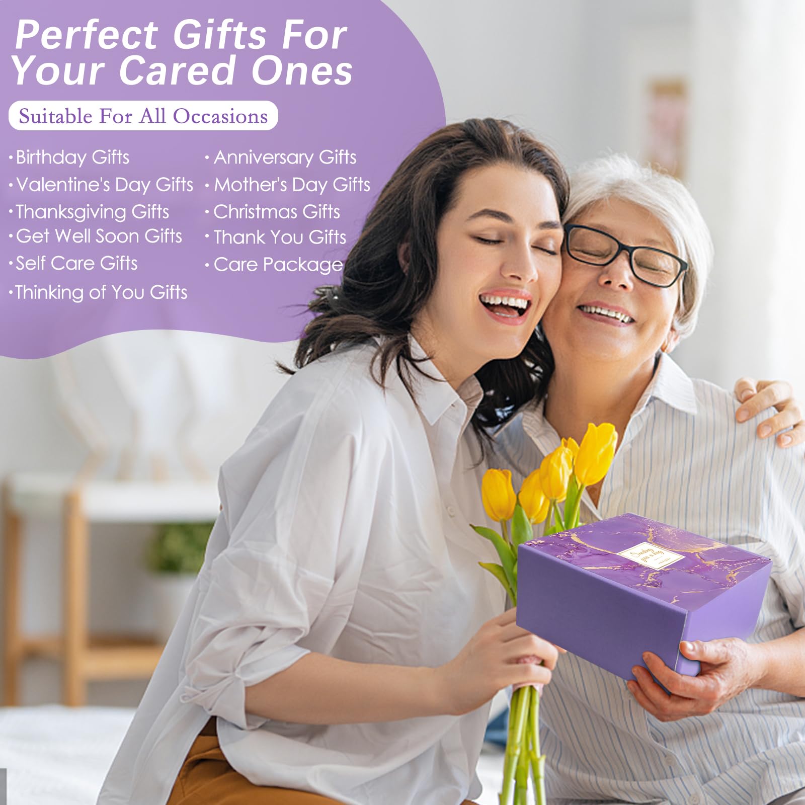 9-Piece Relaxing Spa Gift Basket Set for Women - Unique Birthday, Valentine's Day, Friendship Gifts for Her, Mom, Sister, Wife, Coworker & Teacher - Perfect for Self-Care, Pampering & Special Occasions