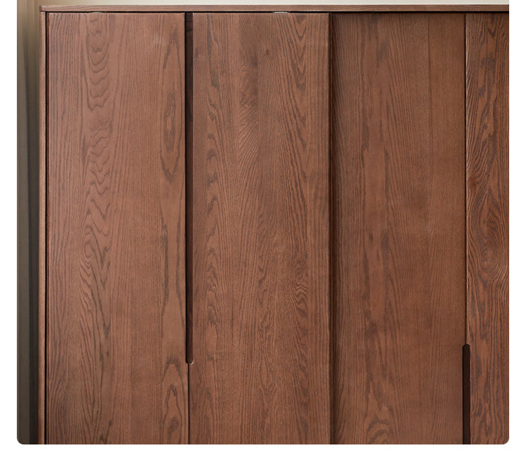Solid Oak Wood Sliding Door Wardrobe Closet - Modern & Spacious Storage for Bedroom, Walk-In Closet, or Living Room Organization