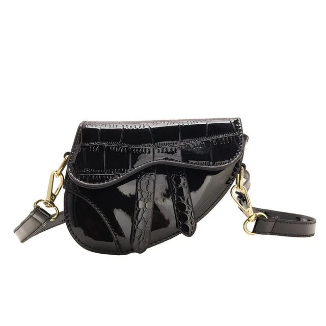 Stylish Metallic Mini Saddle Bag for Women | Trendy Crossbody Purse with Adjustable Strap | Perfect for Parties, Date Nights & Everyday Use